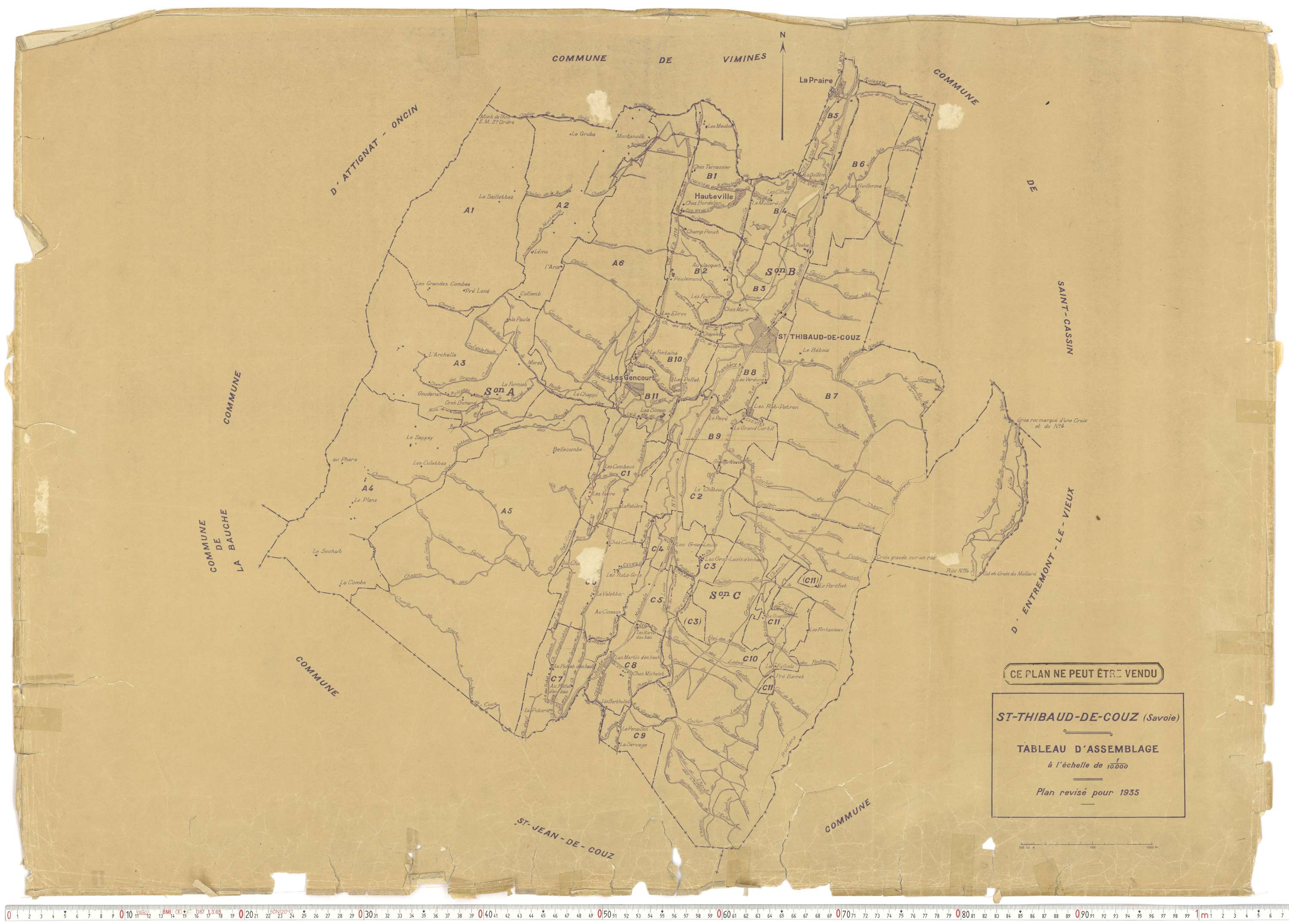 Saint-Thibaud-de-Couz - Plans cadastraux du cadastre rénové.