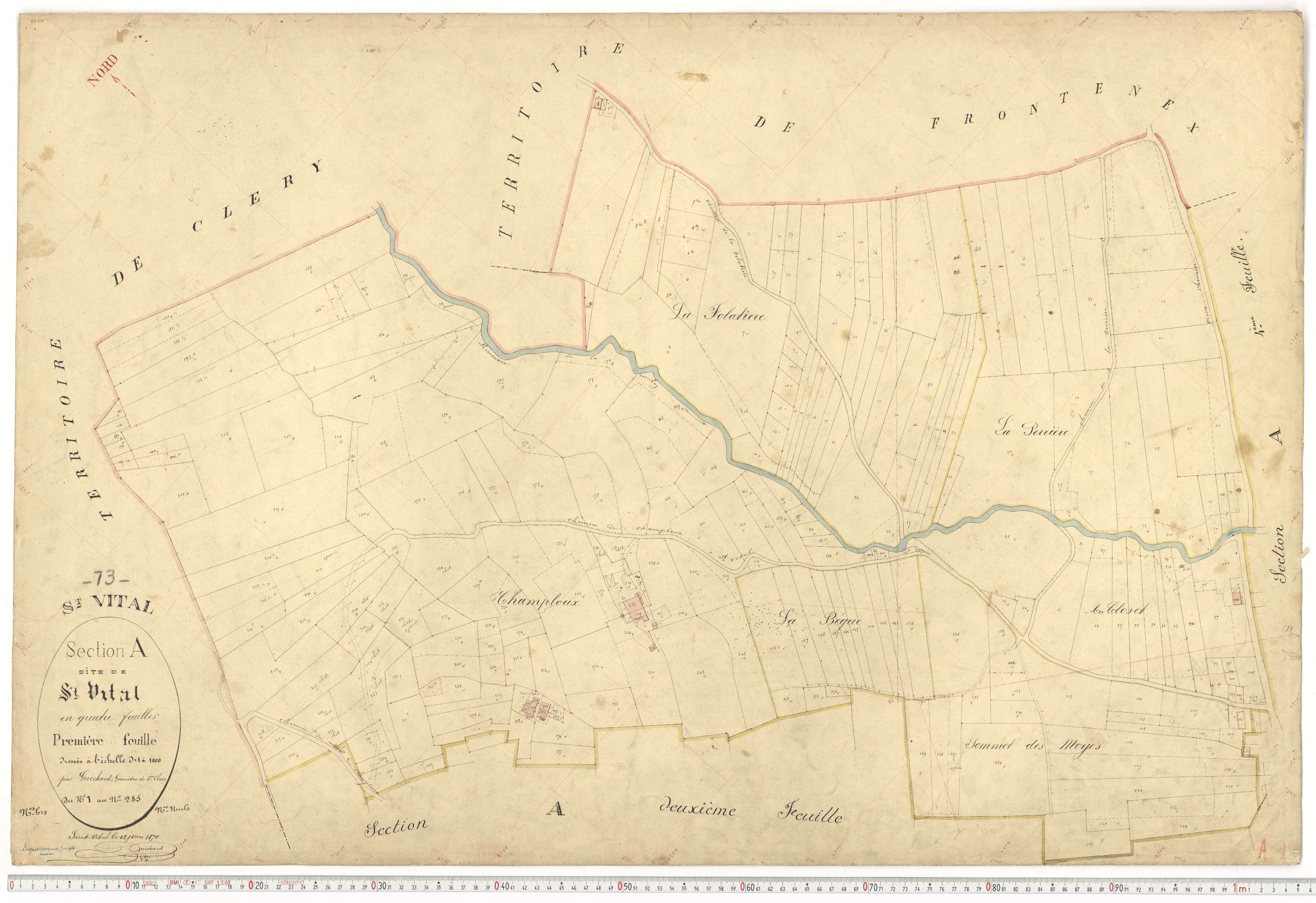 Saint-Vital - Plans cadastraux du premier cadastre français.