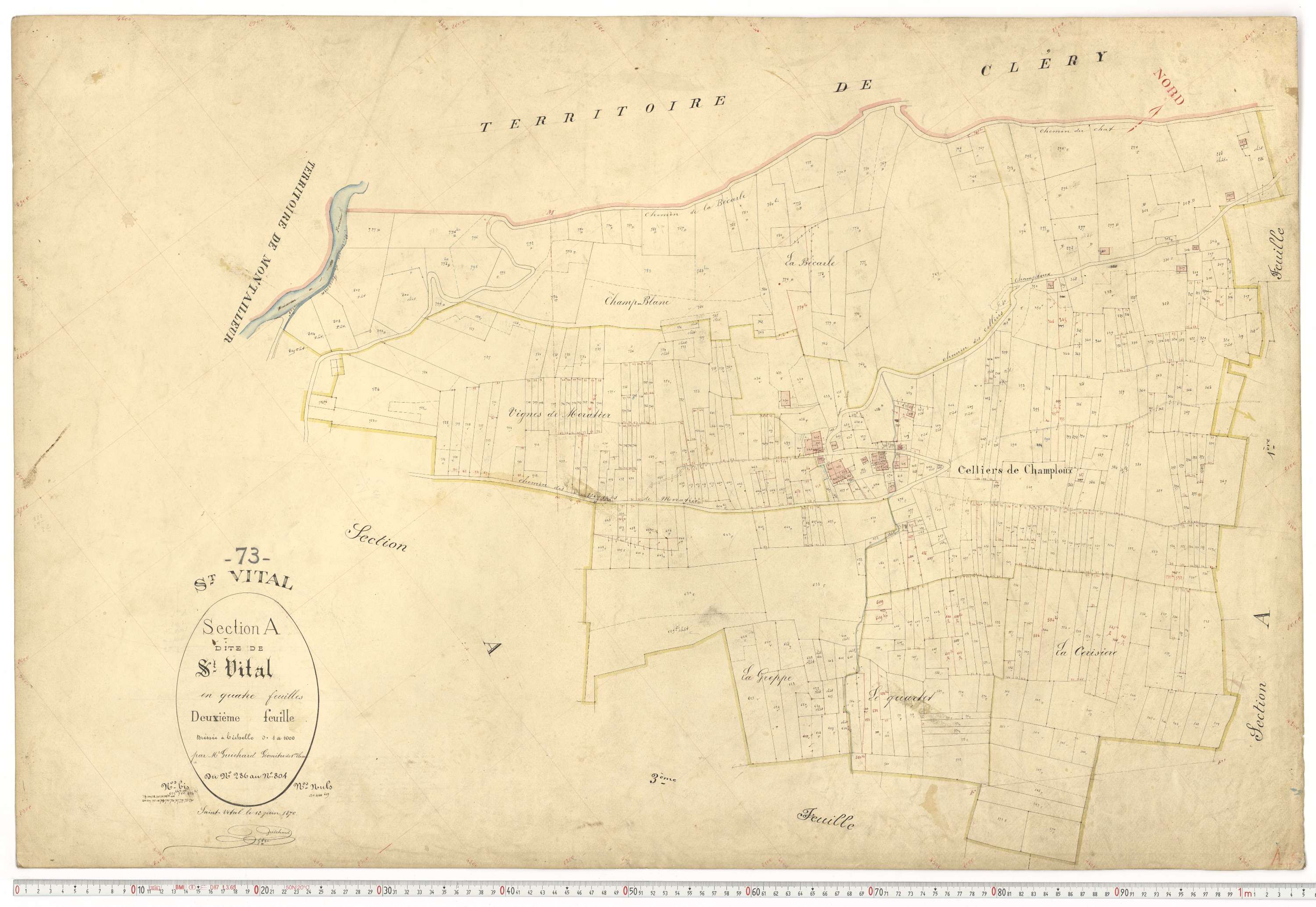 Saint-Vital - Plans cadastraux du premier cadastre français.