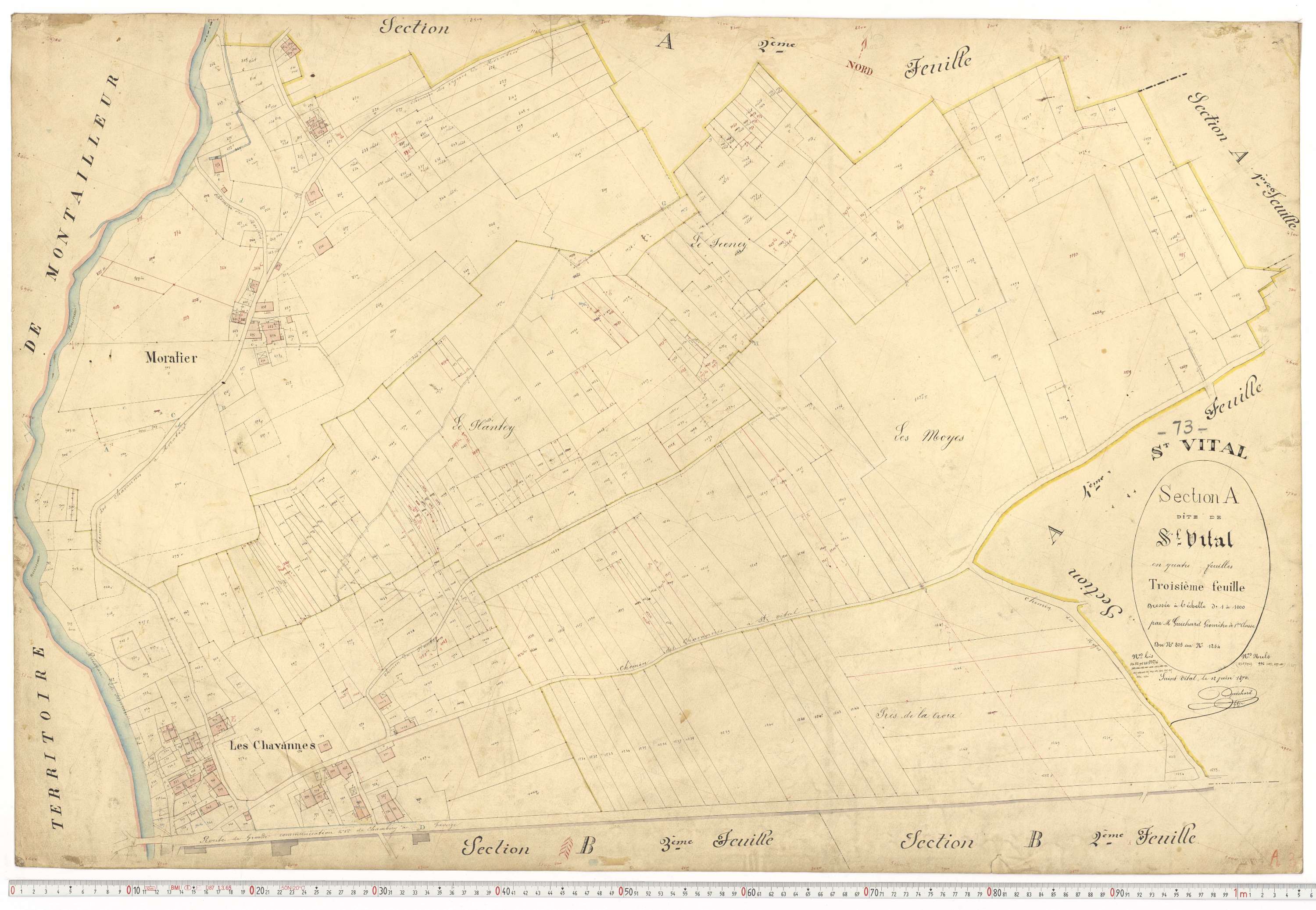 Saint-Vital - Plans cadastraux du premier cadastre français.