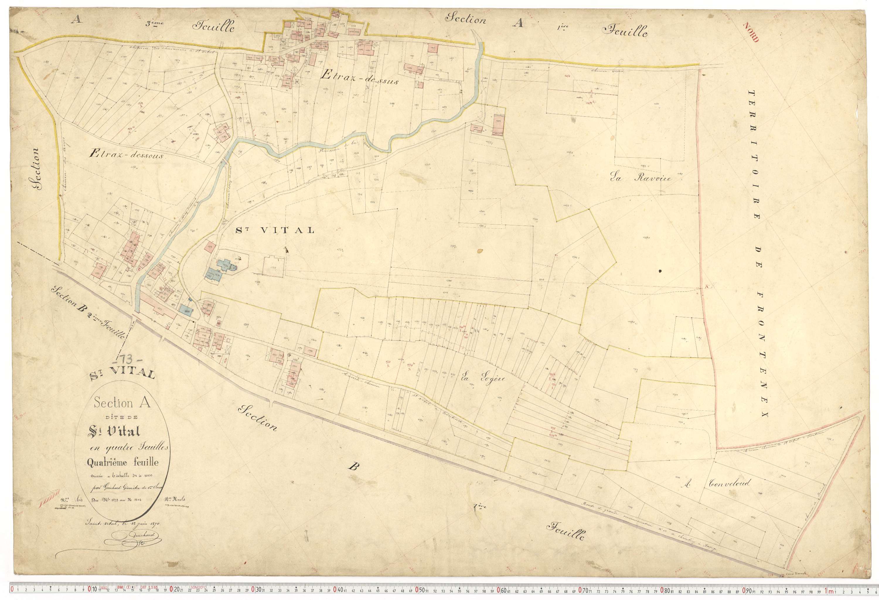 Saint-Vital - Plans cadastraux du premier cadastre français.