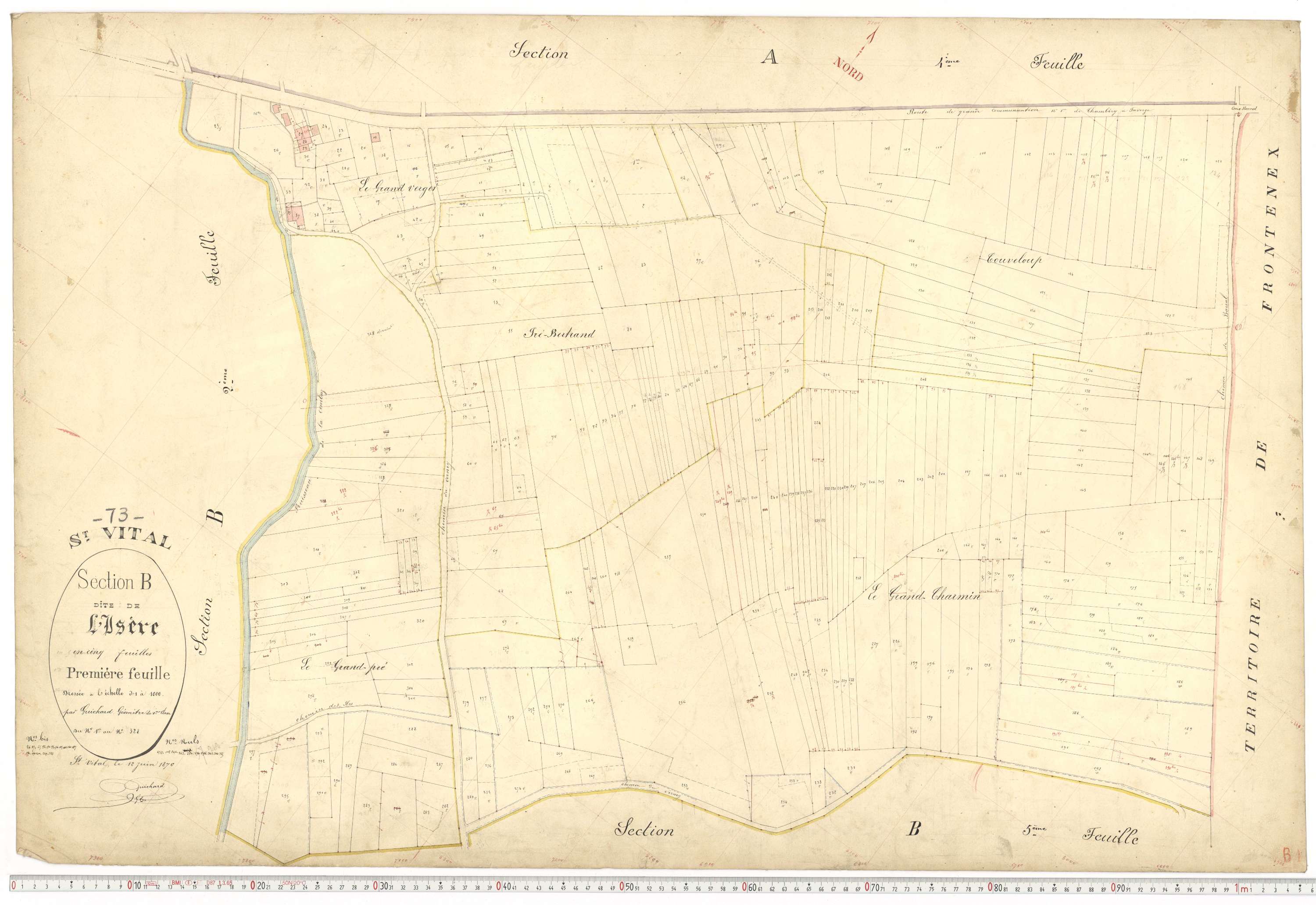Saint-Vital - Plans cadastraux du premier cadastre français.