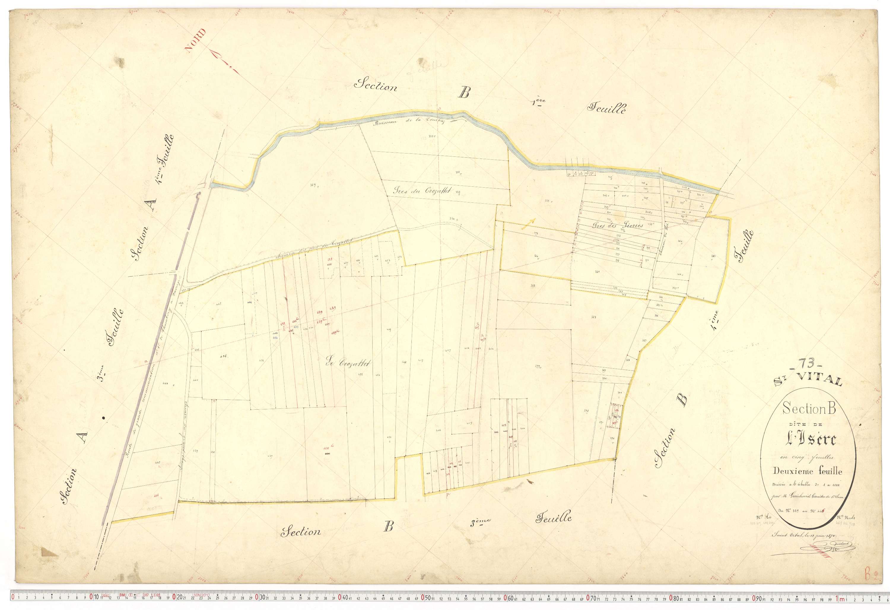 Saint-Vital - Plans cadastraux du premier cadastre français.