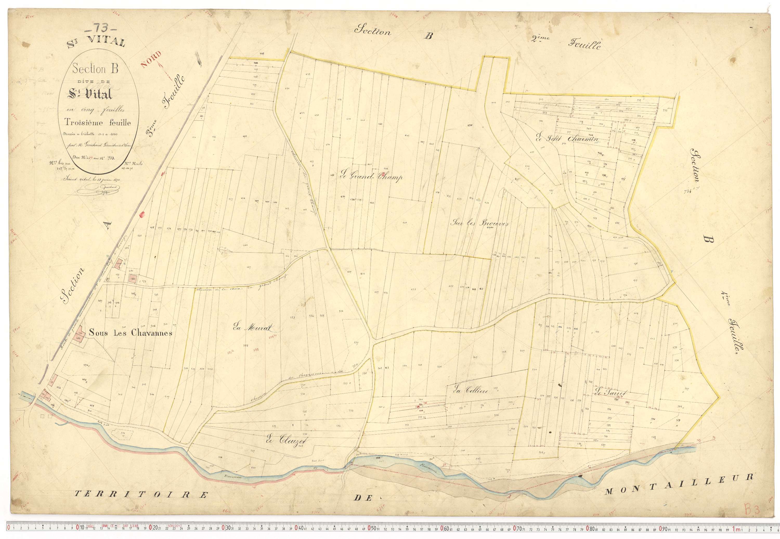 Saint-Vital - Plans cadastraux du premier cadastre français.