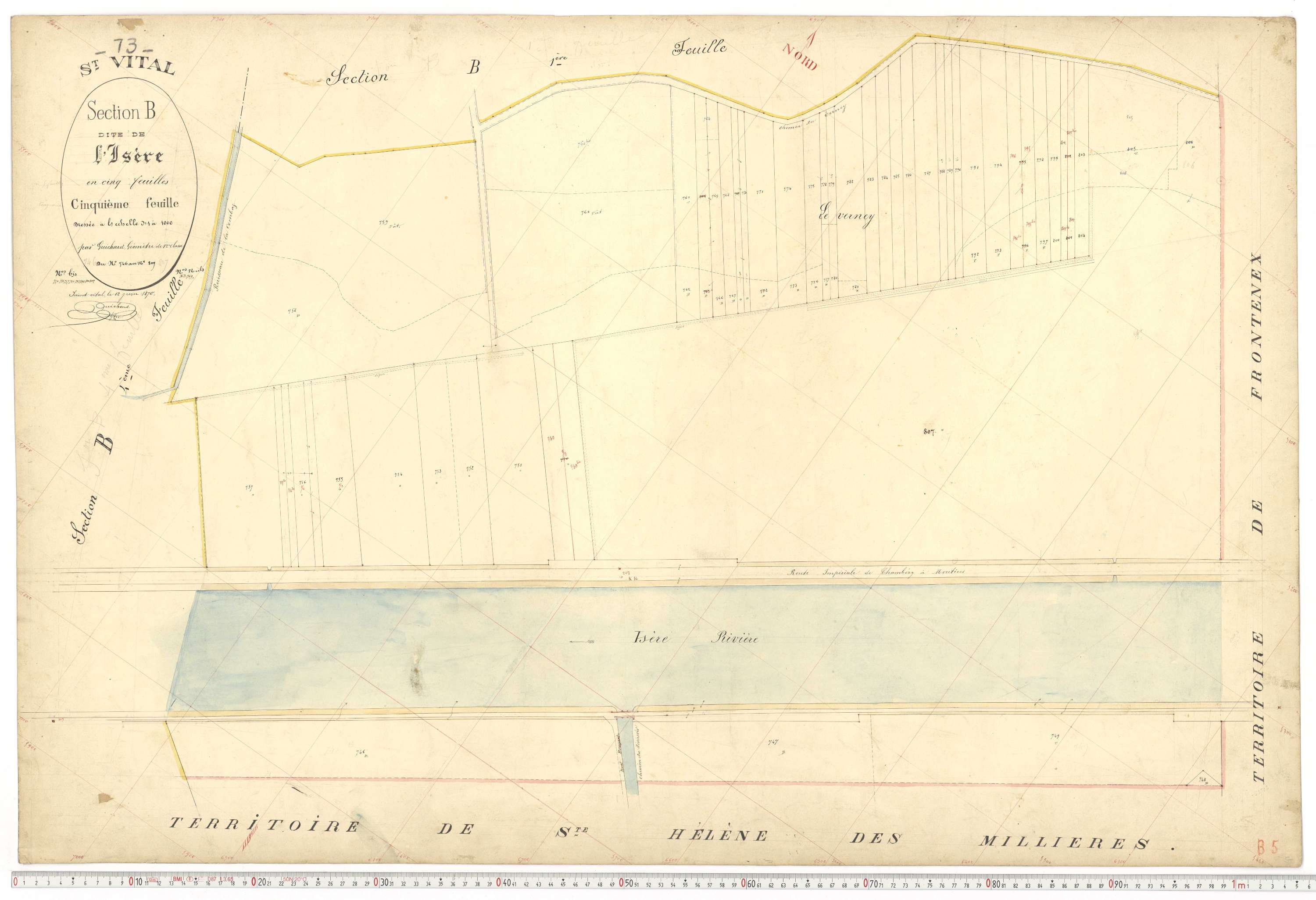 Saint-Vital - Plans cadastraux du premier cadastre français.