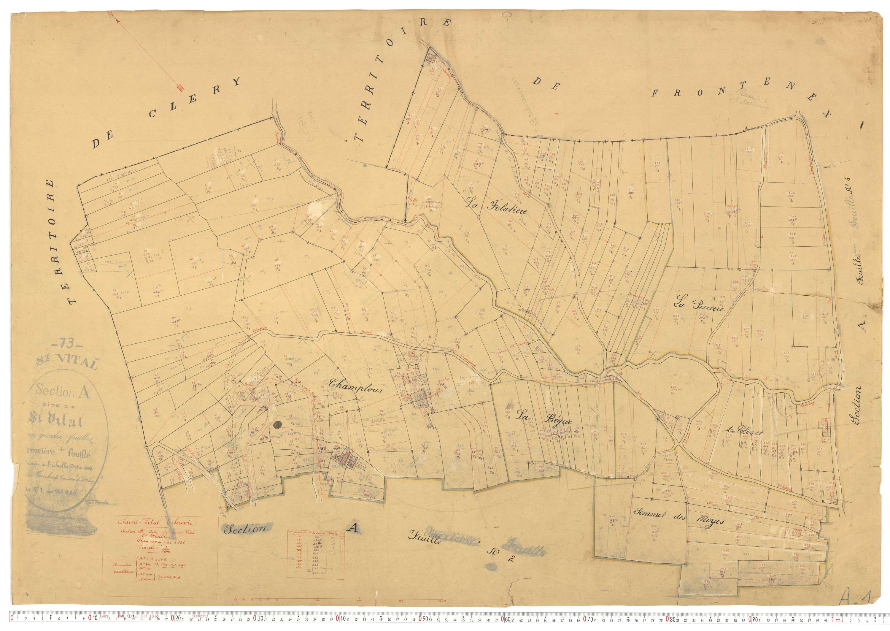 Saint-Vital - Plans cadastraux du cadastre rénové.
