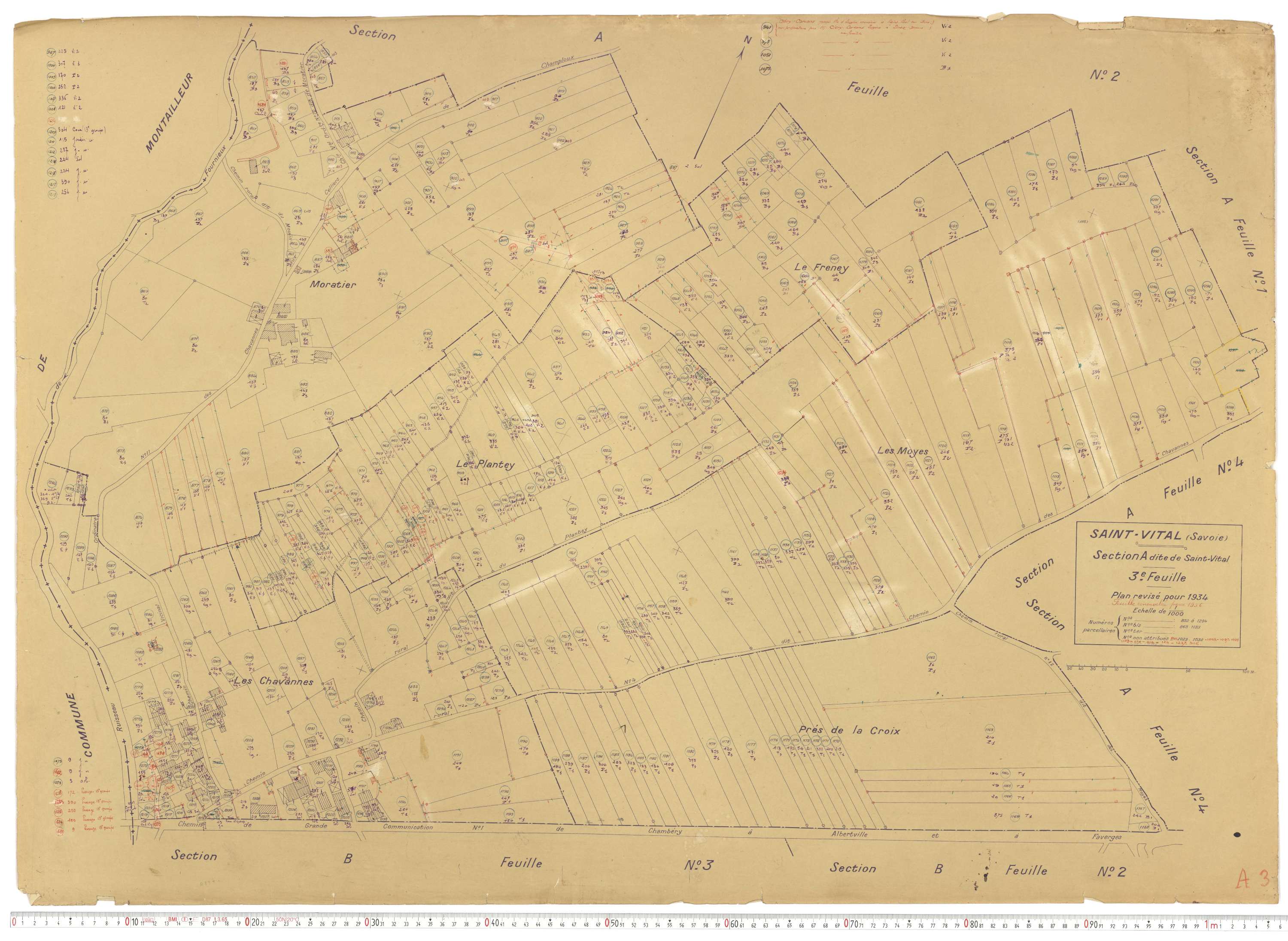 Saint-Vital - Plans cadastraux du cadastre rénové.