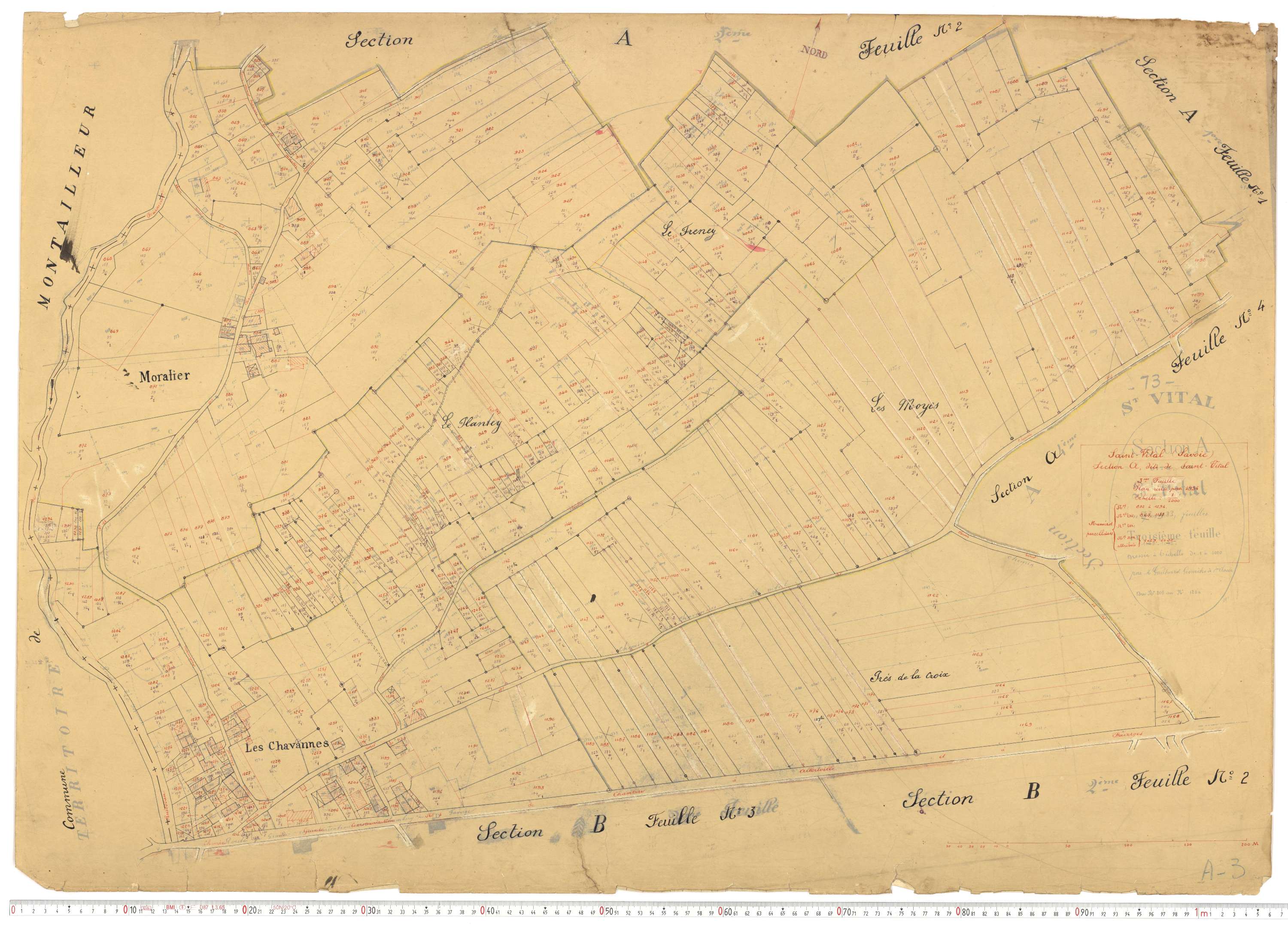 Saint-Vital - Plans cadastraux du cadastre rénové.