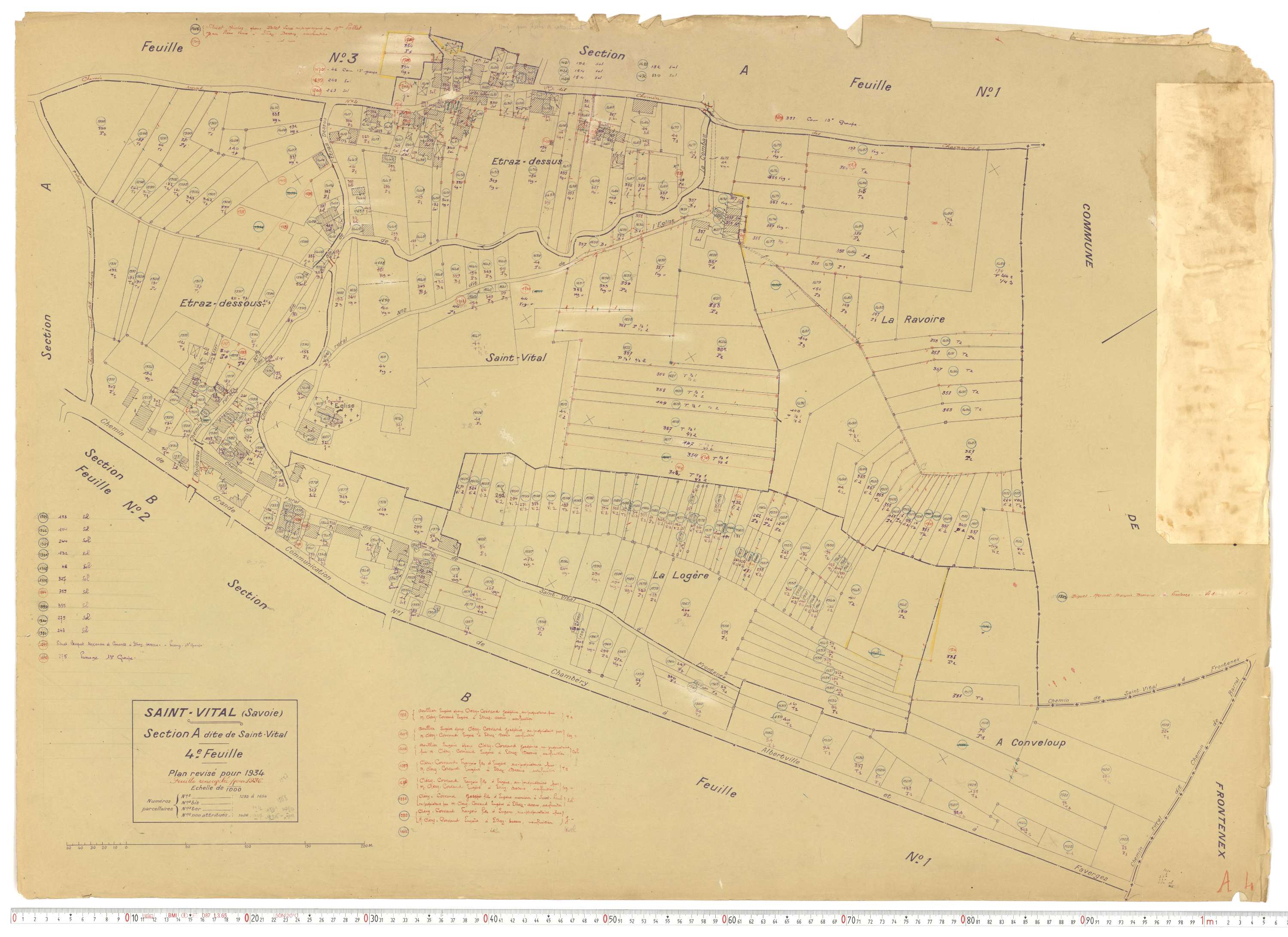 Saint-Vital - Plans cadastraux du cadastre rénové.