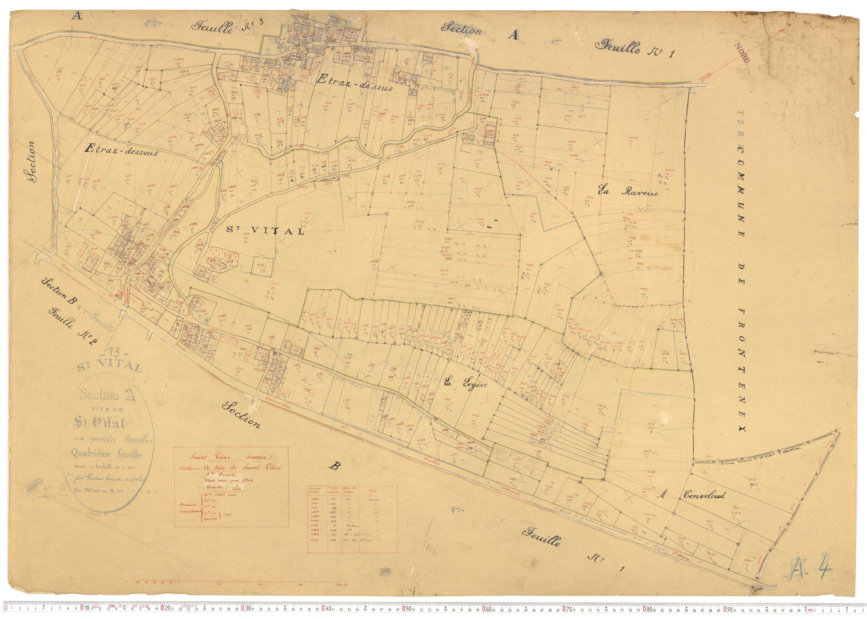 Saint-Vital - Plans cadastraux du cadastre rénové.