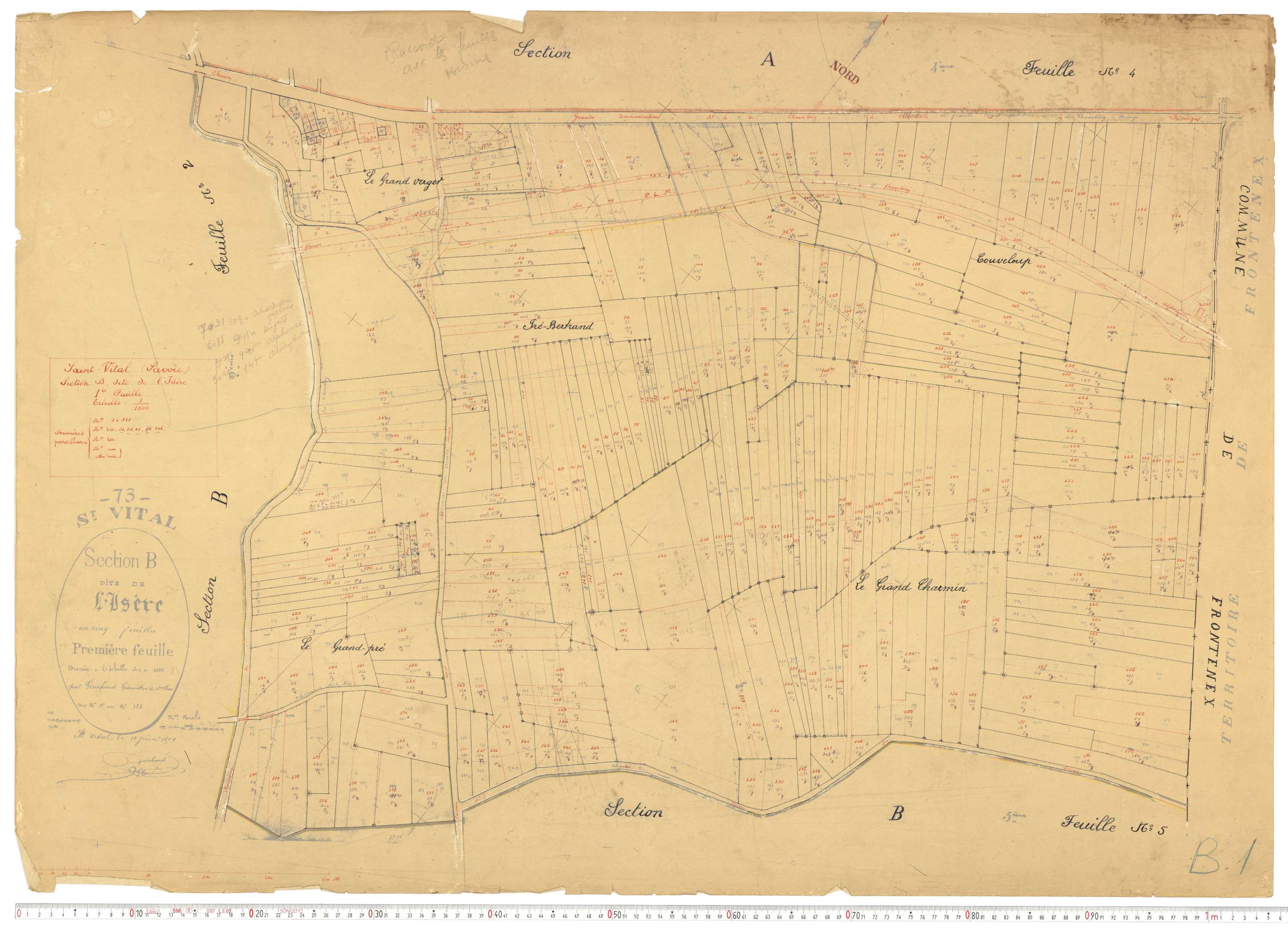Saint-Vital - Plans cadastraux du cadastre rénové.