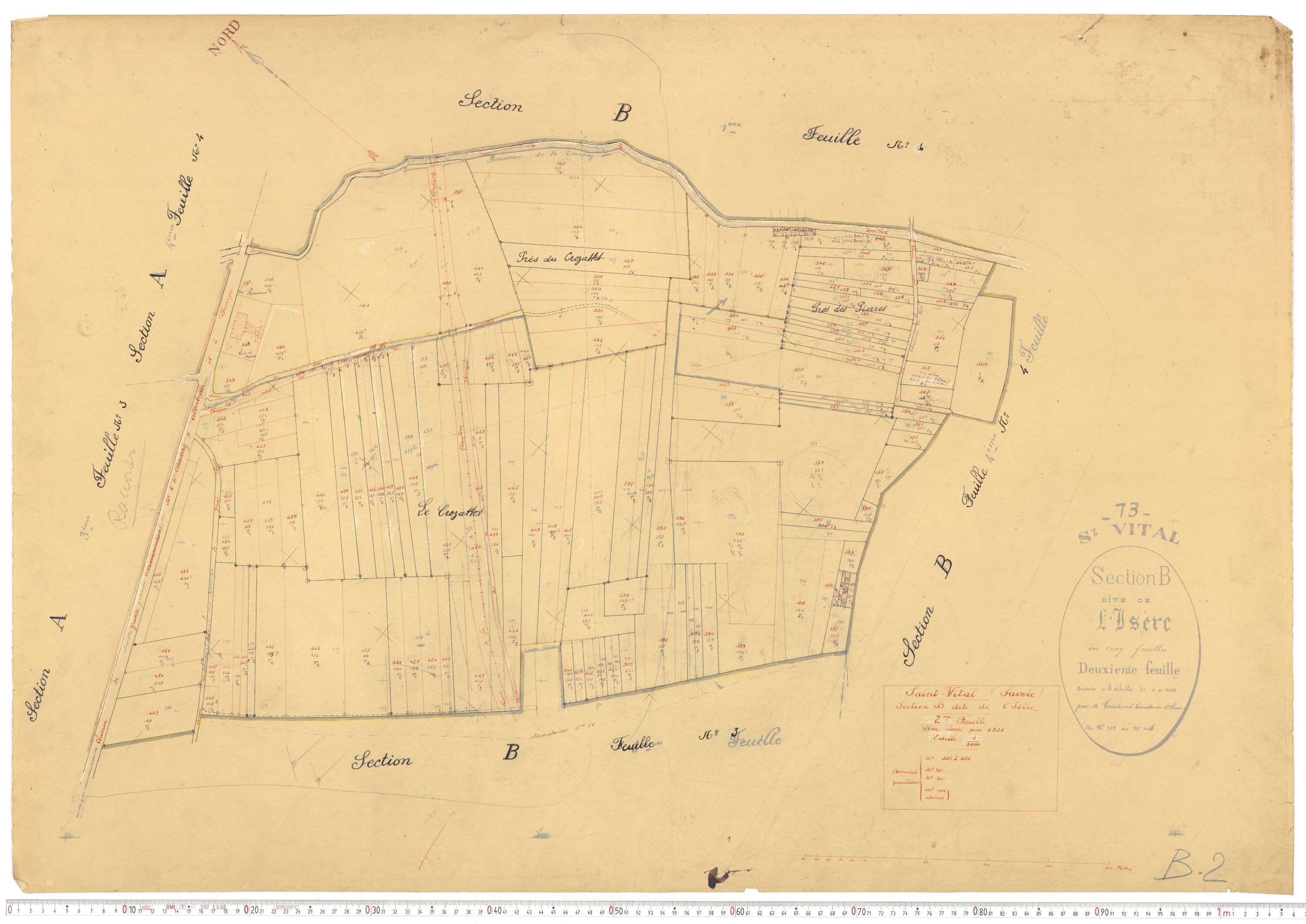 Saint-Vital - Plans cadastraux du cadastre rénové.