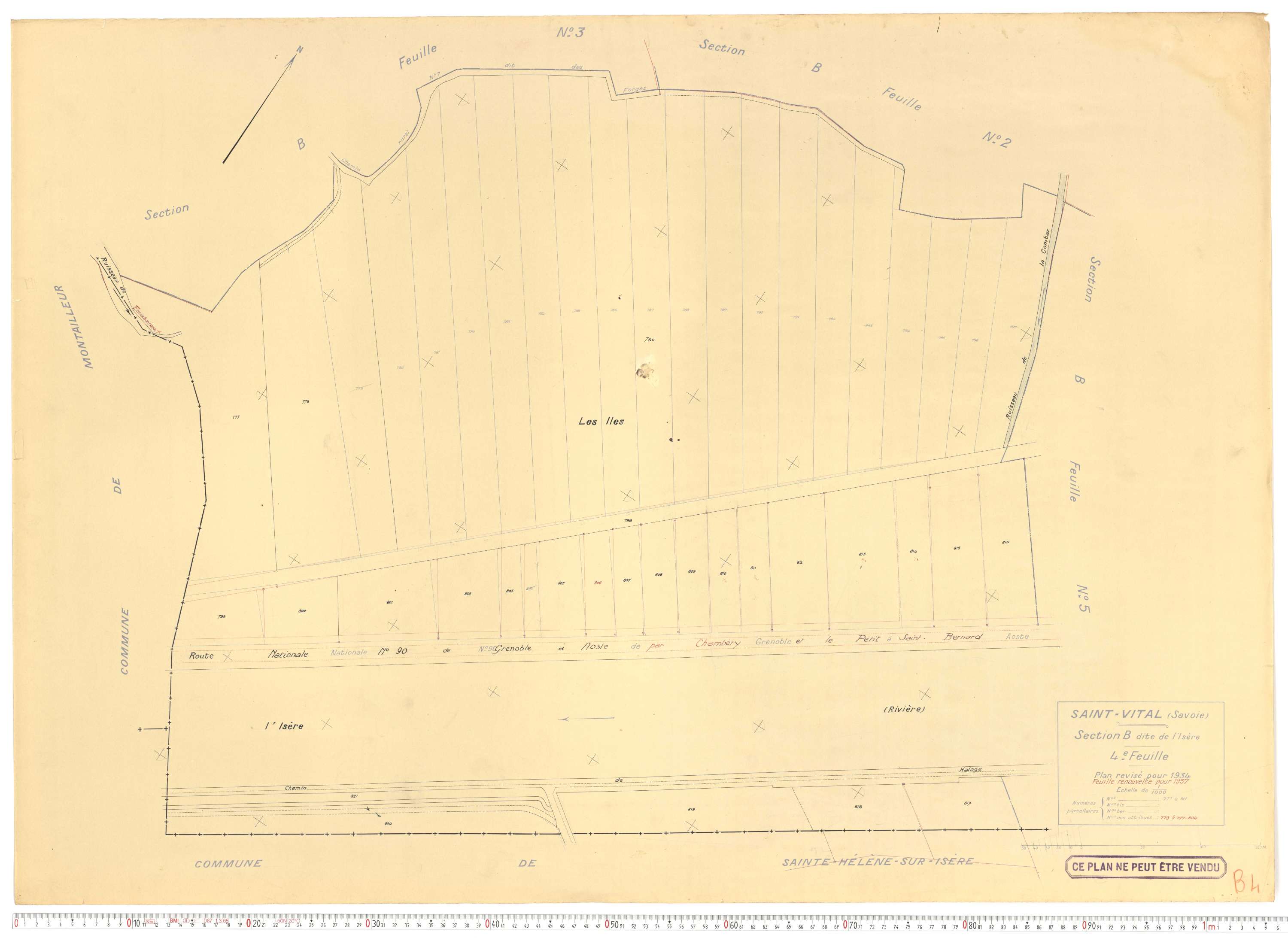 Saint-Vital - Plans cadastraux du cadastre rénové.