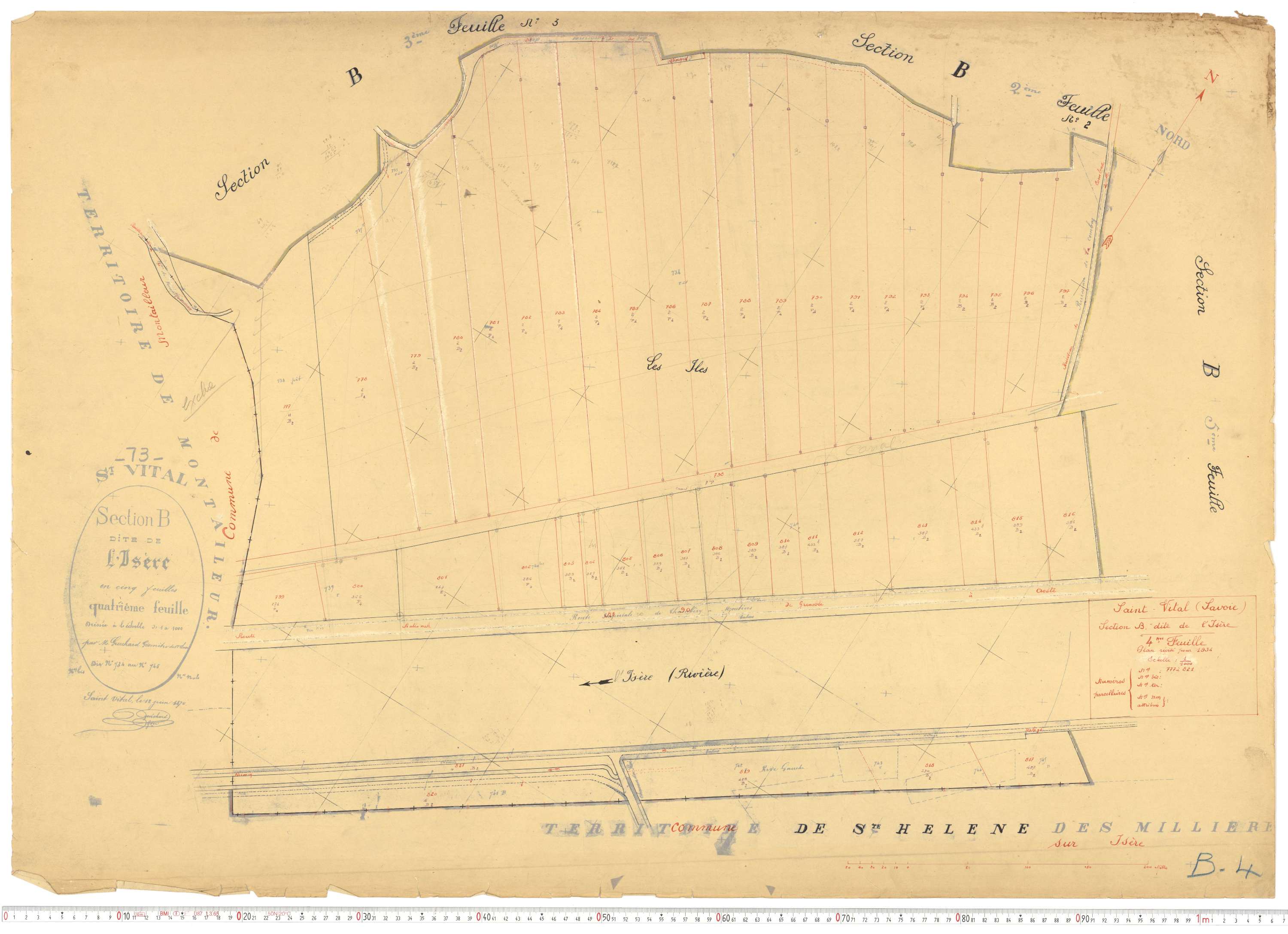 Saint-Vital - Plans cadastraux du cadastre rénové.