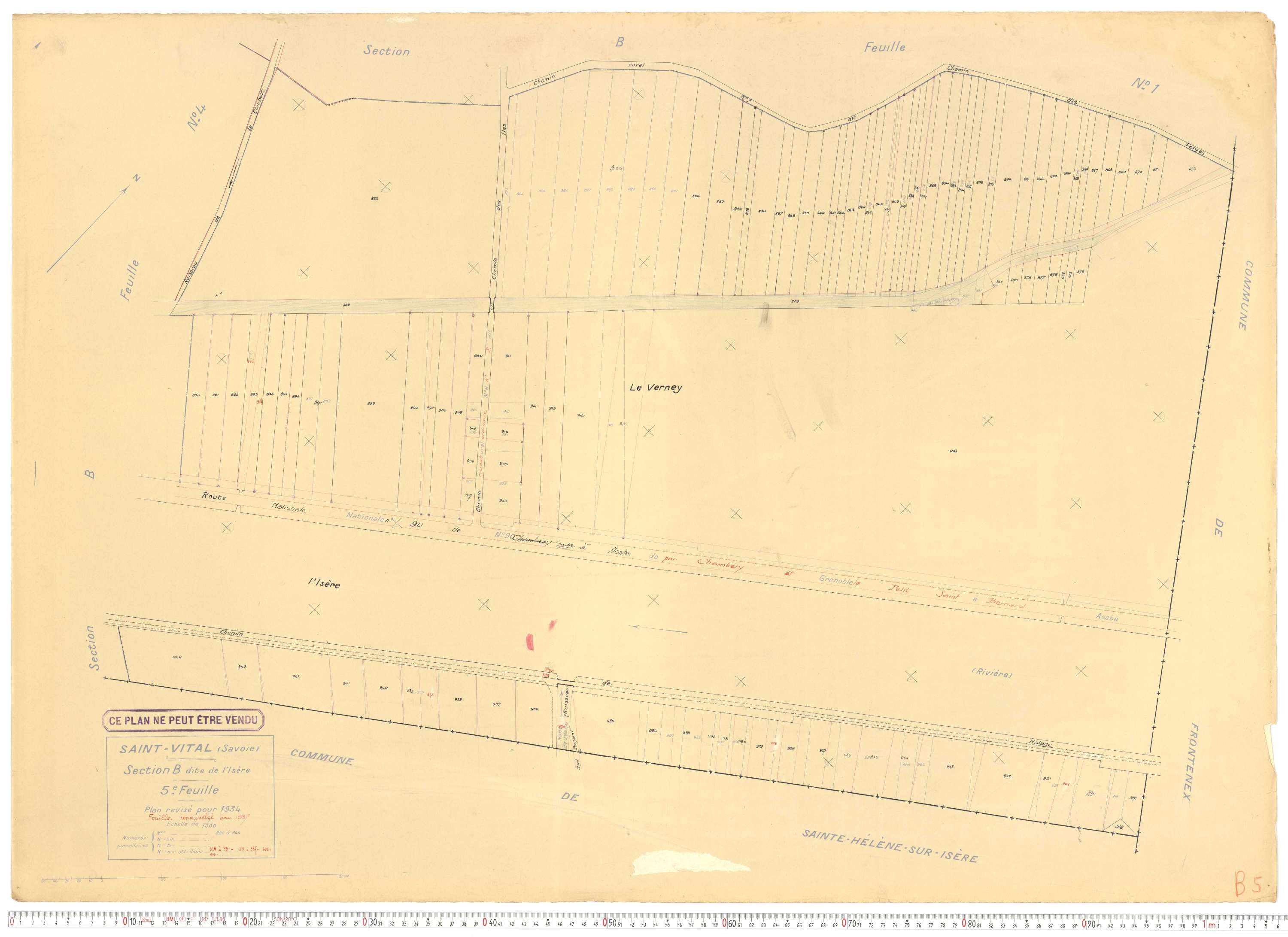Saint-Vital - Plans cadastraux du cadastre rénové.