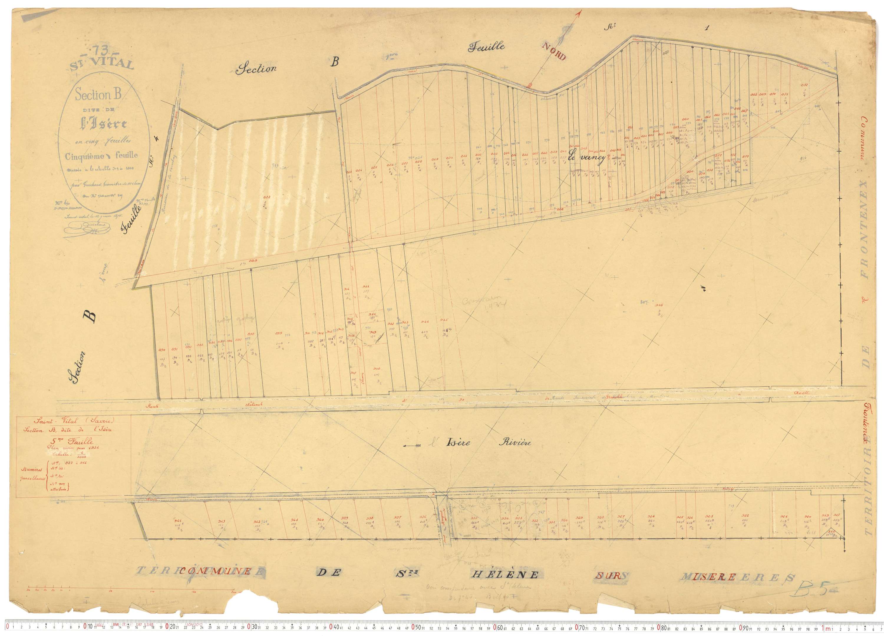 Saint-Vital - Plans cadastraux du cadastre rénové.