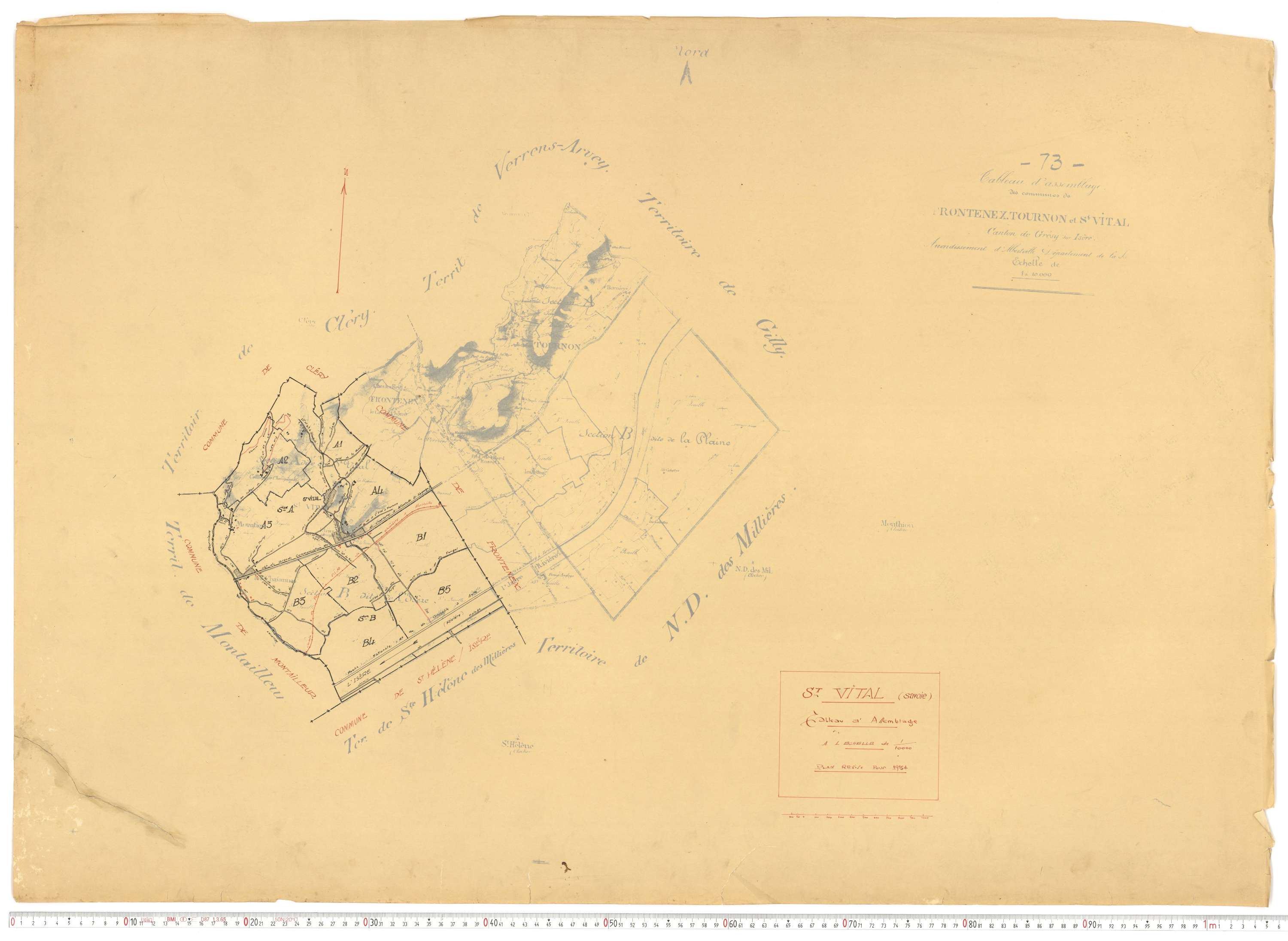 Saint-Vital - Plans cadastraux du cadastre rénové.