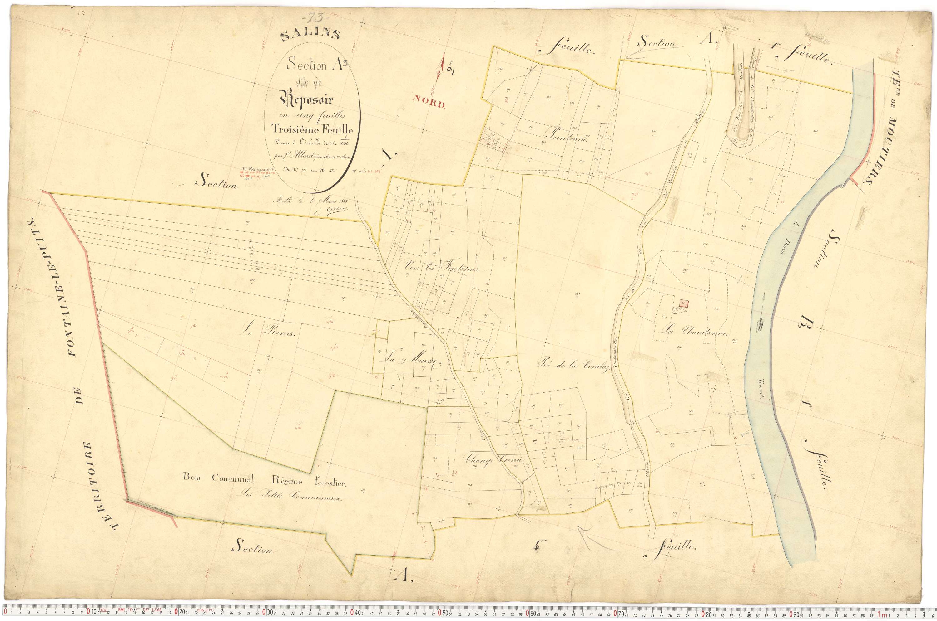 Salins-les-Thermes - Plans cadastraux du premier cadastre français.