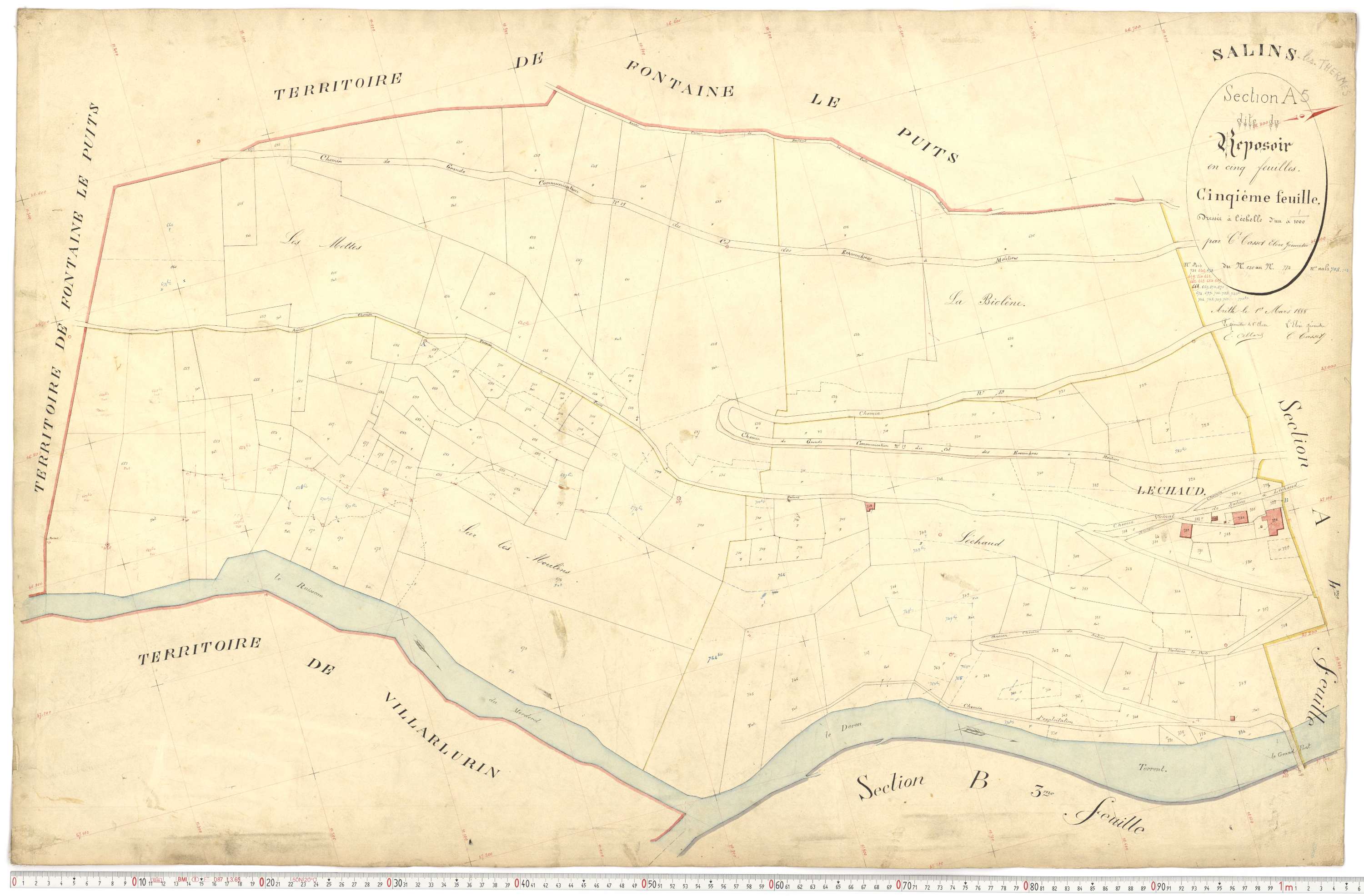 Salins-les-Thermes - Plans cadastraux du premier cadastre français.