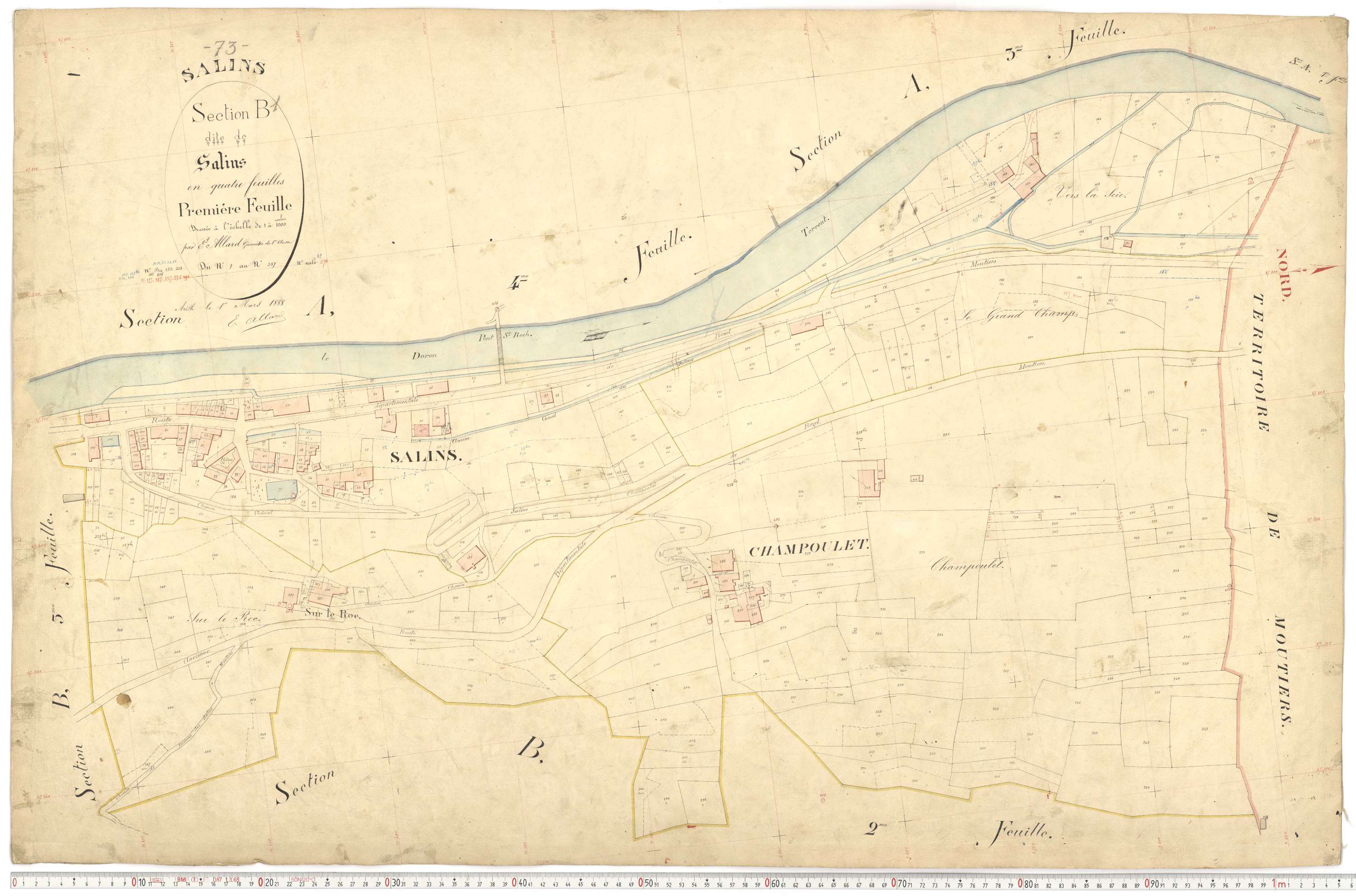 Salins-les-Thermes - Plans cadastraux du premier cadastre français.