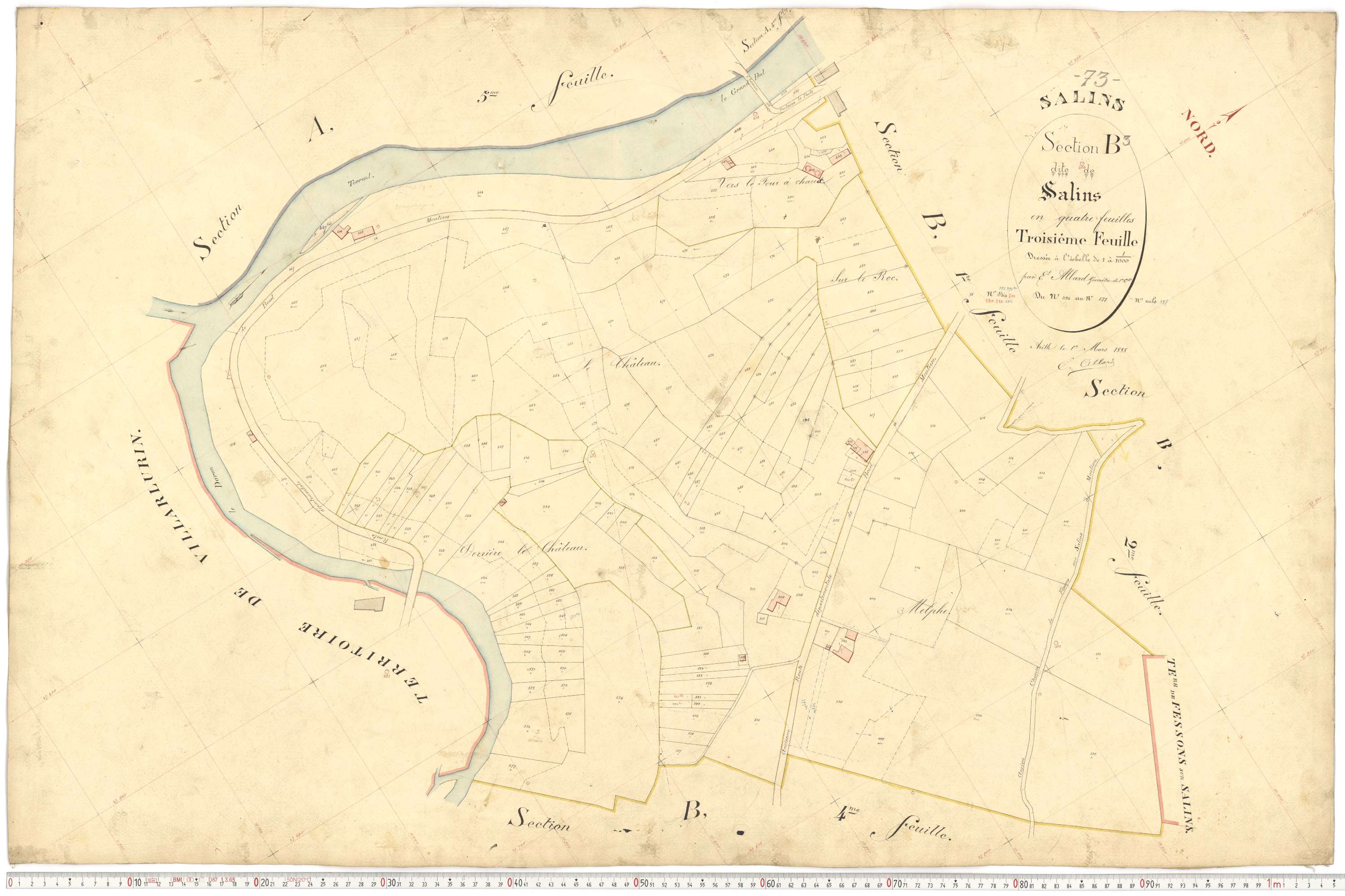 Salins-les-Thermes - Plans cadastraux du premier cadastre français.