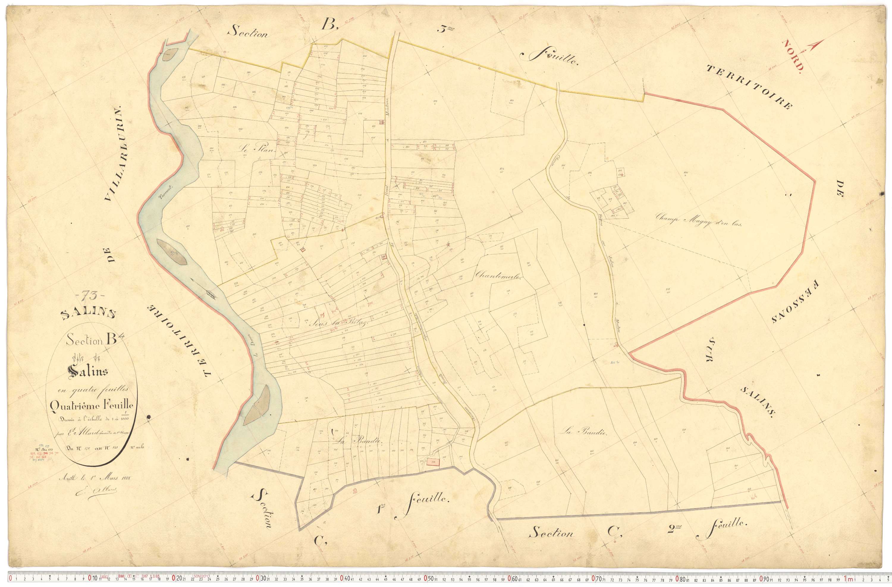 Salins-les-Thermes - Plans cadastraux du premier cadastre français.