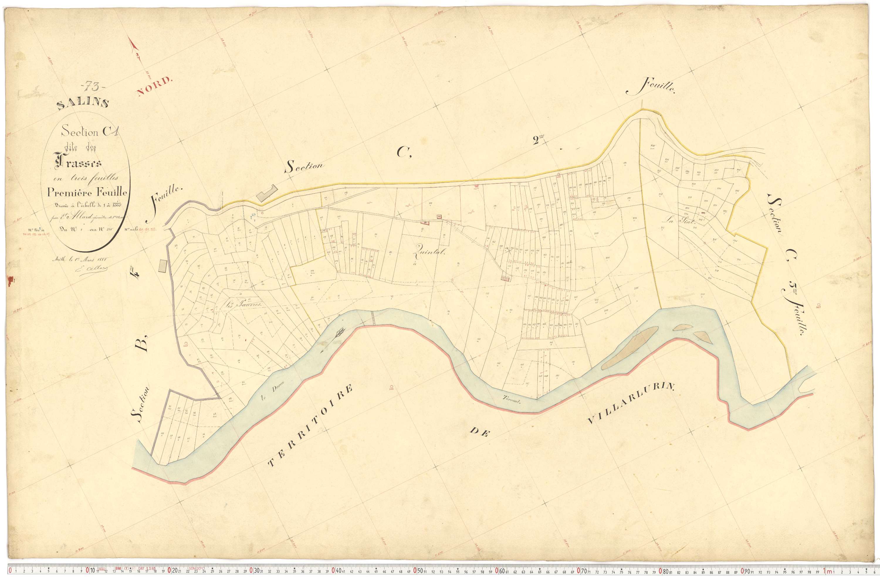 Salins-les-Thermes - Plans cadastraux du premier cadastre français.
