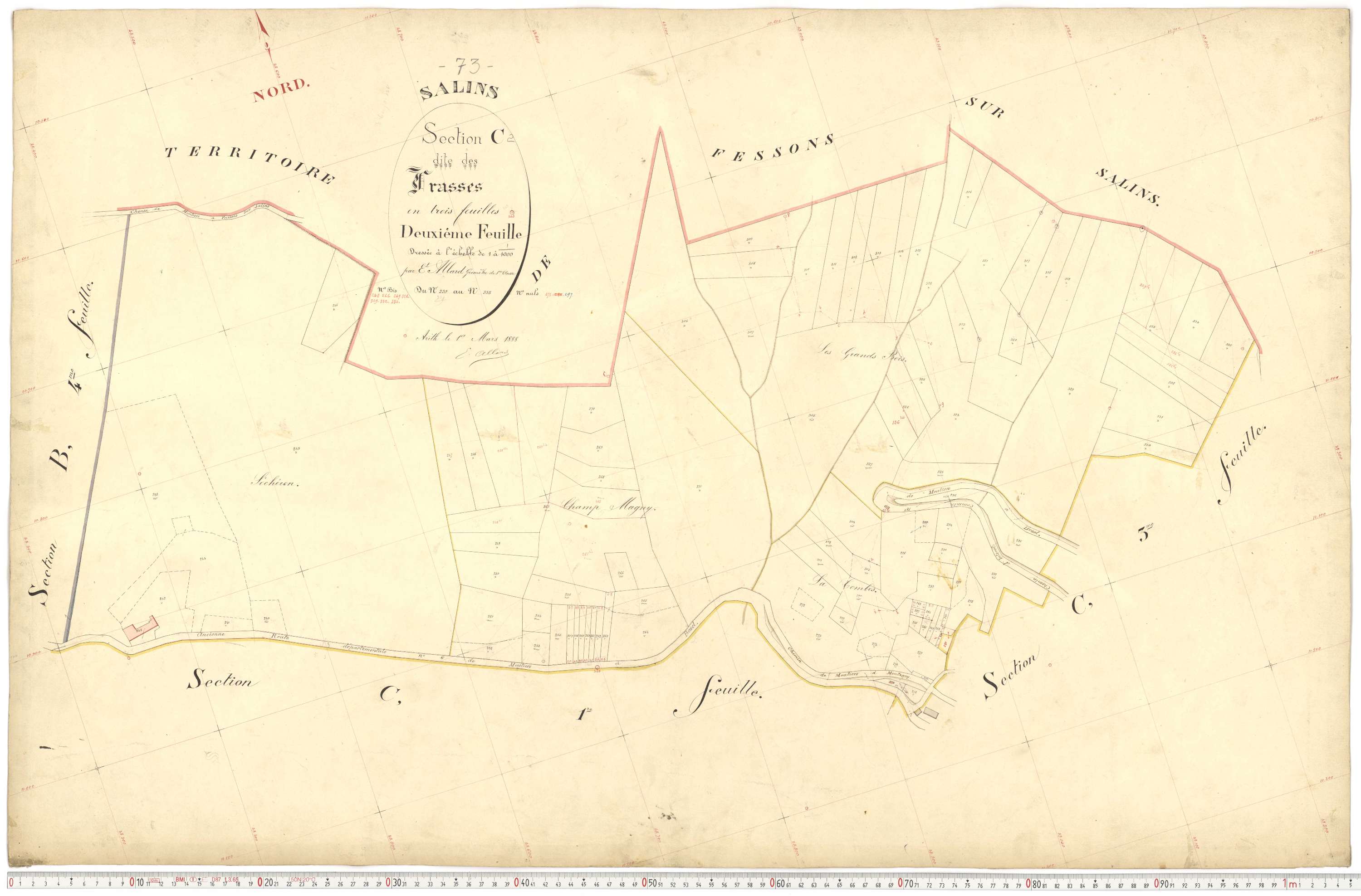 Salins-les-Thermes - Plans cadastraux du premier cadastre français.
