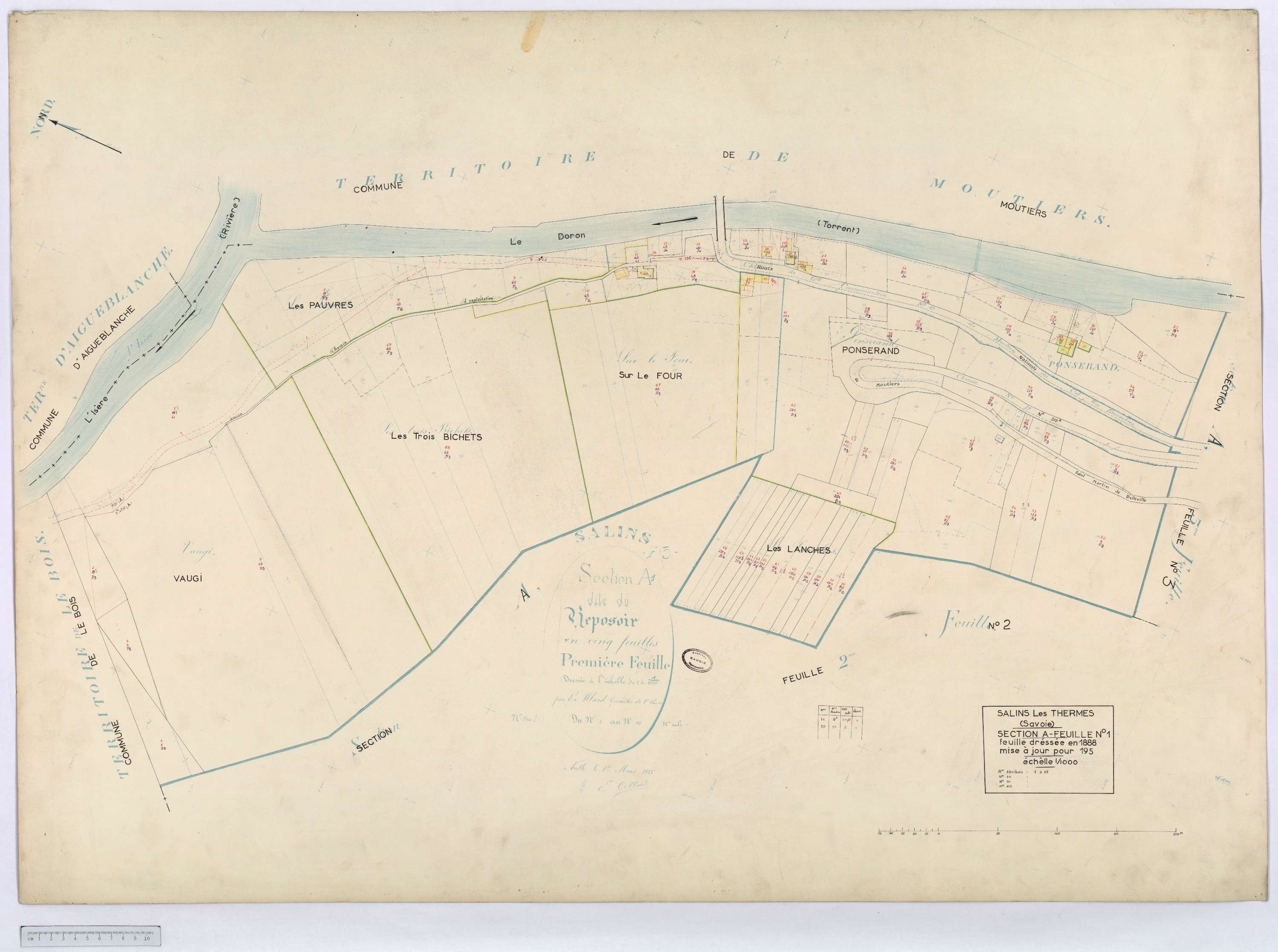Salins-les-Thermes - Cadastre rénové (1959) et remembré (1967).