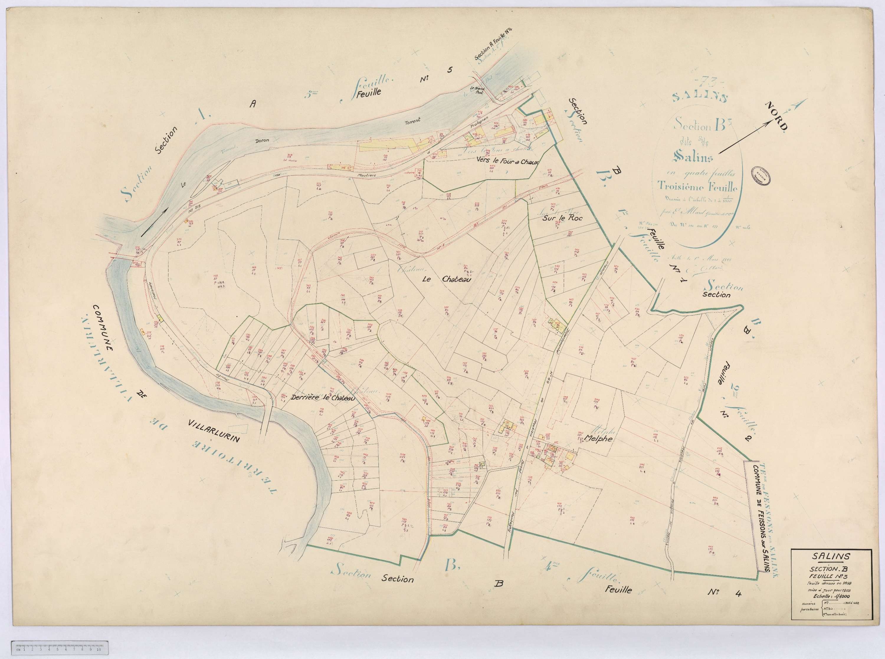 Salins-les-Thermes - Cadastre rénové (1959) et remembré (1967).