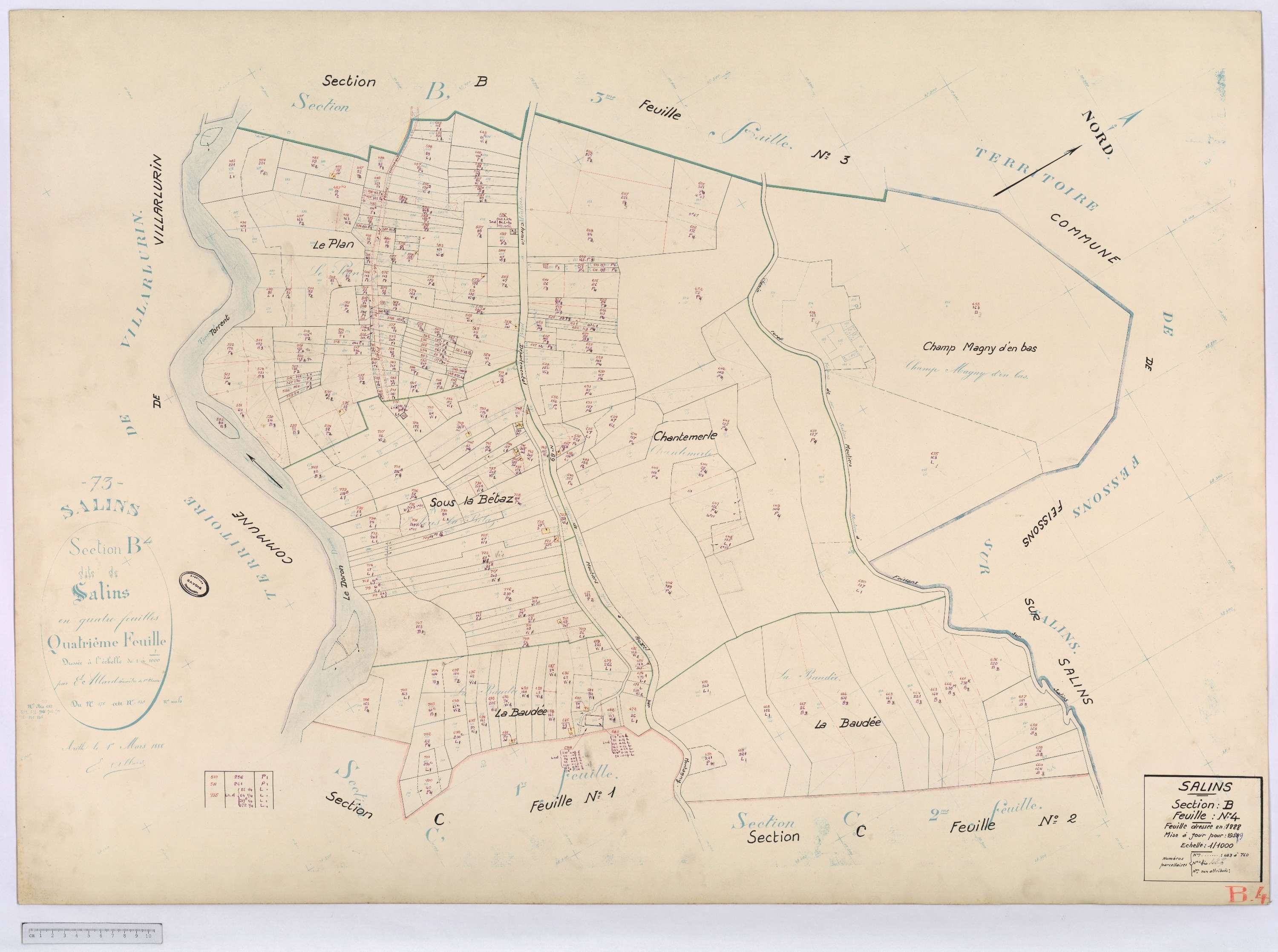 Salins-les-Thermes - Cadastre rénové (1959) et remembré (1967).