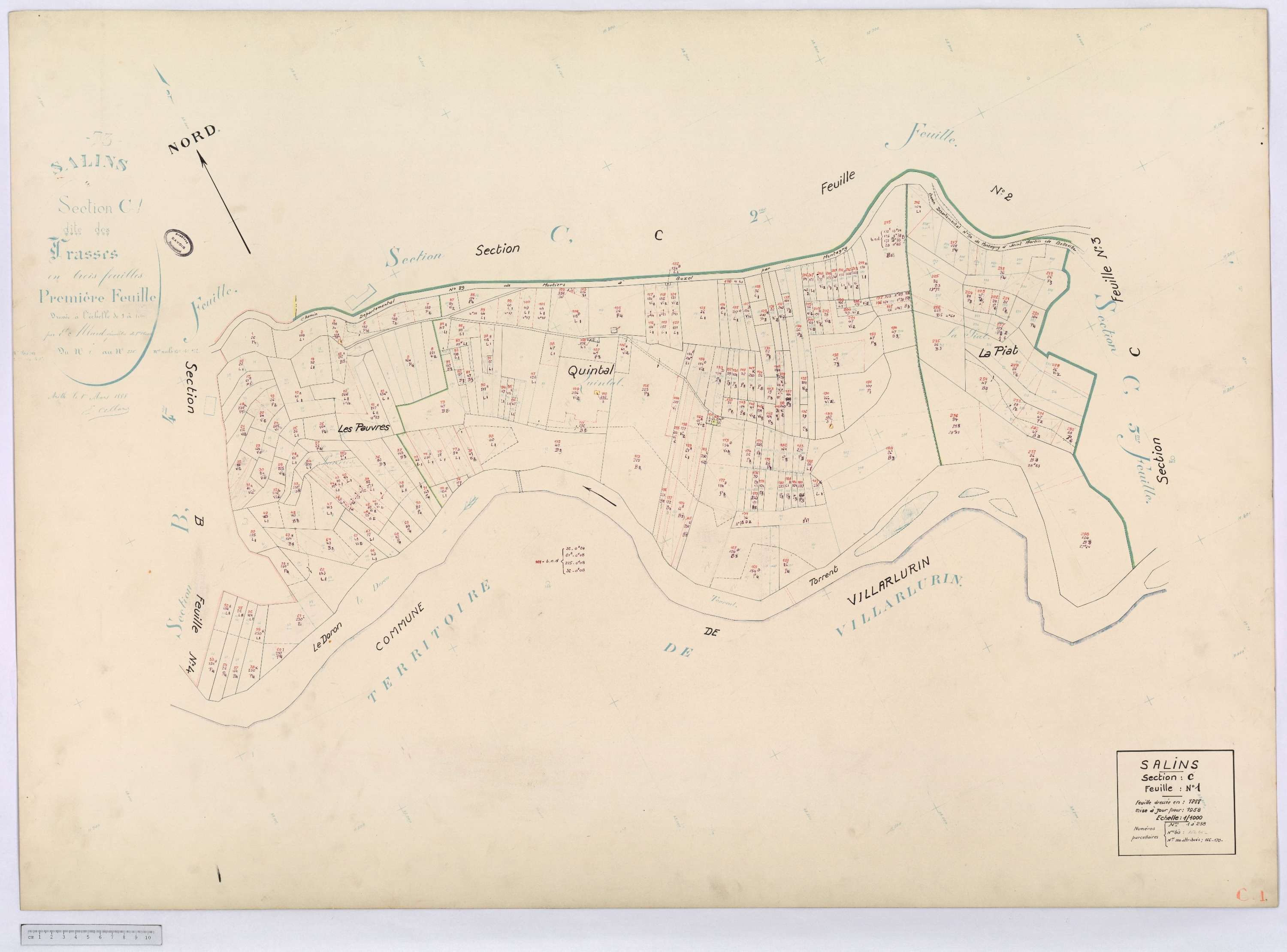 Salins-les-Thermes - Cadastre rénové (1959) et remembré (1967).