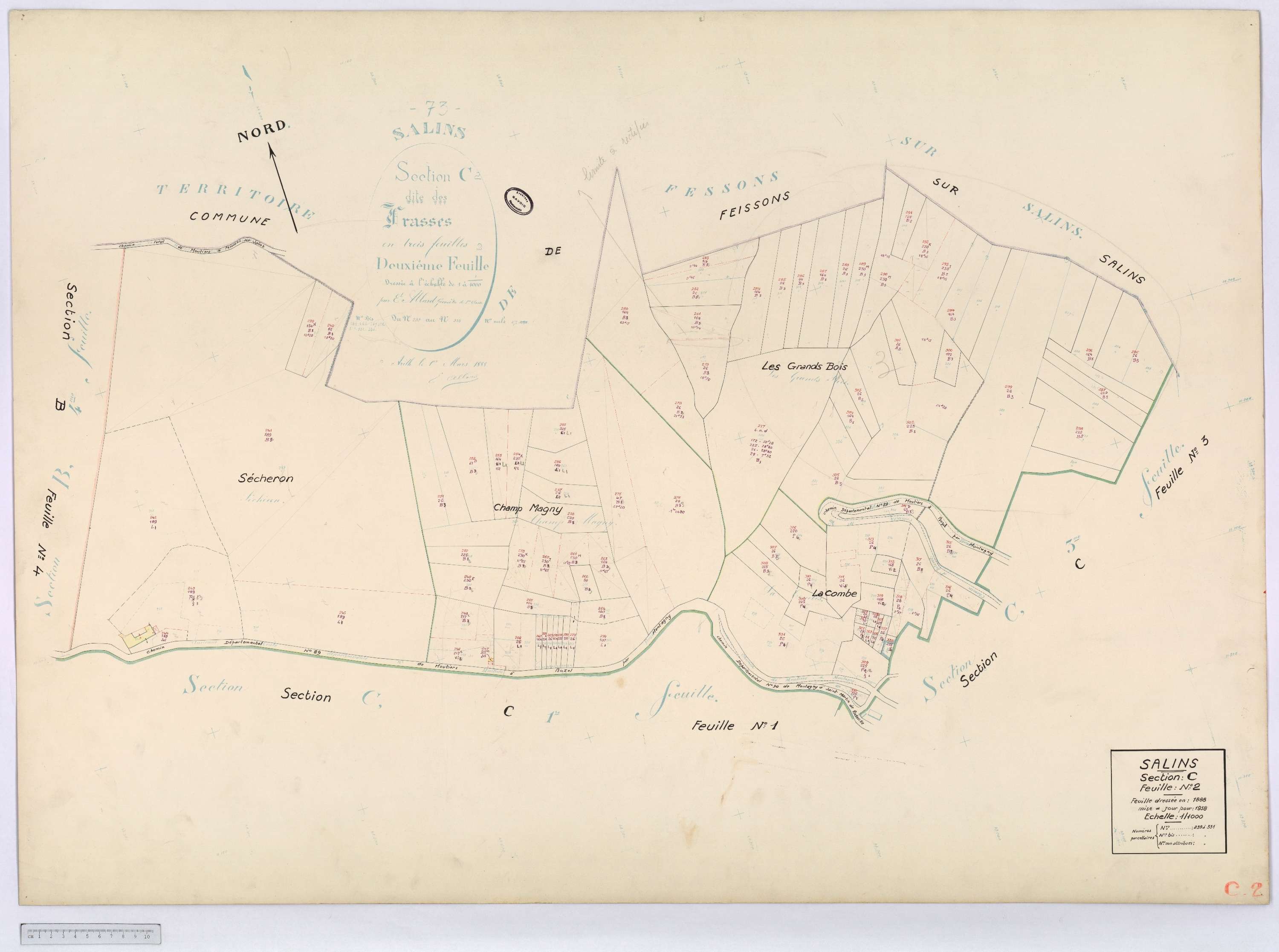 Salins-les-Thermes - Cadastre rénové (1959) et remembré (1967).