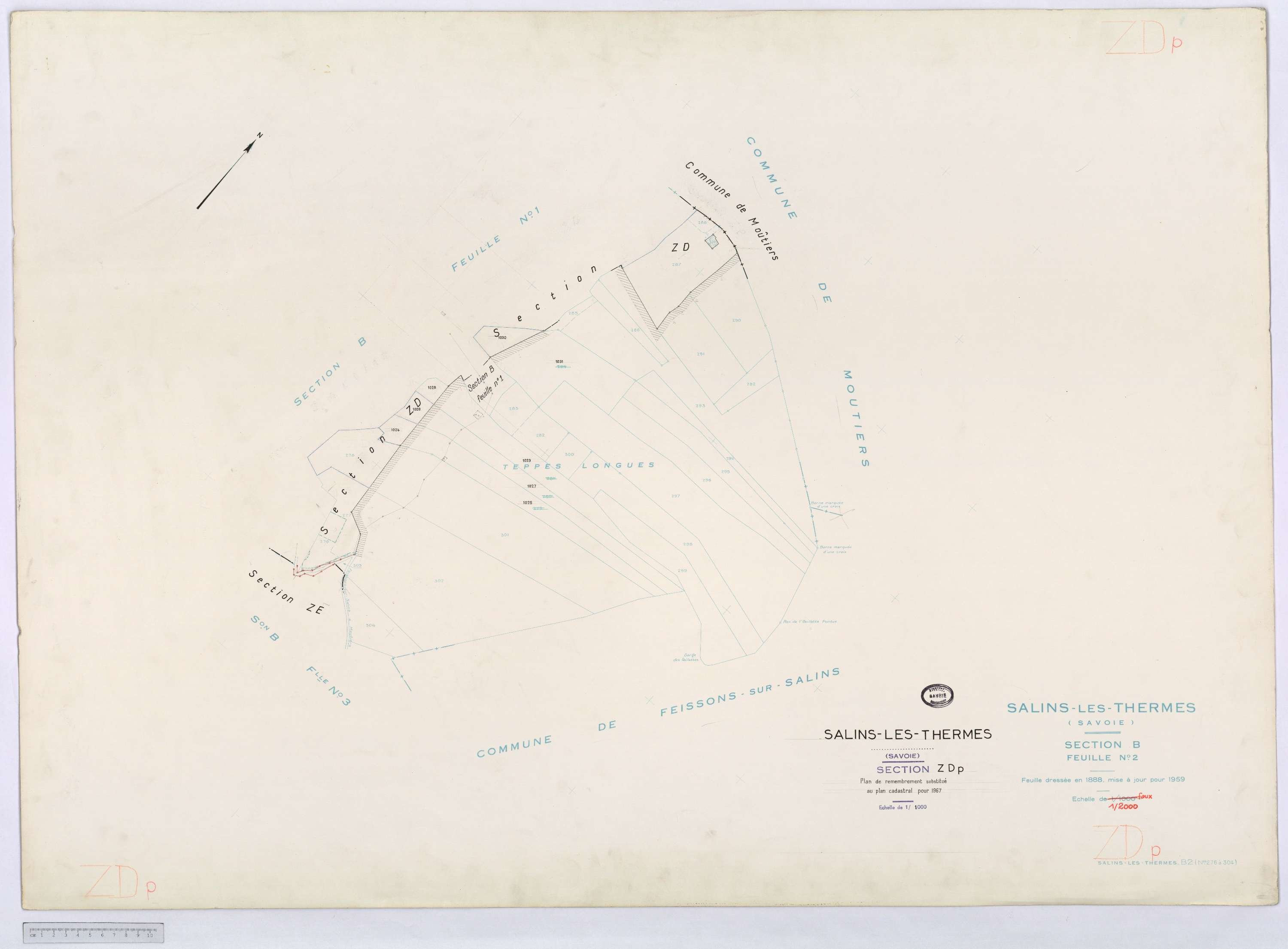 Salins-les-Thermes - Cadastre rénové (1959) et remembré (1967).