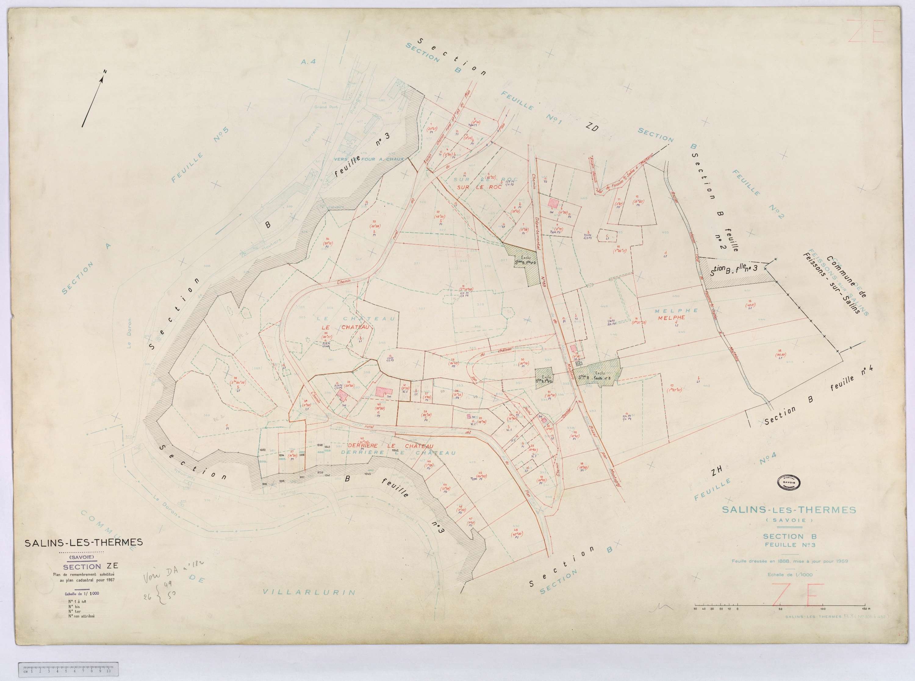 Salins-les-Thermes - Cadastre rénové (1959) et remembré (1967).