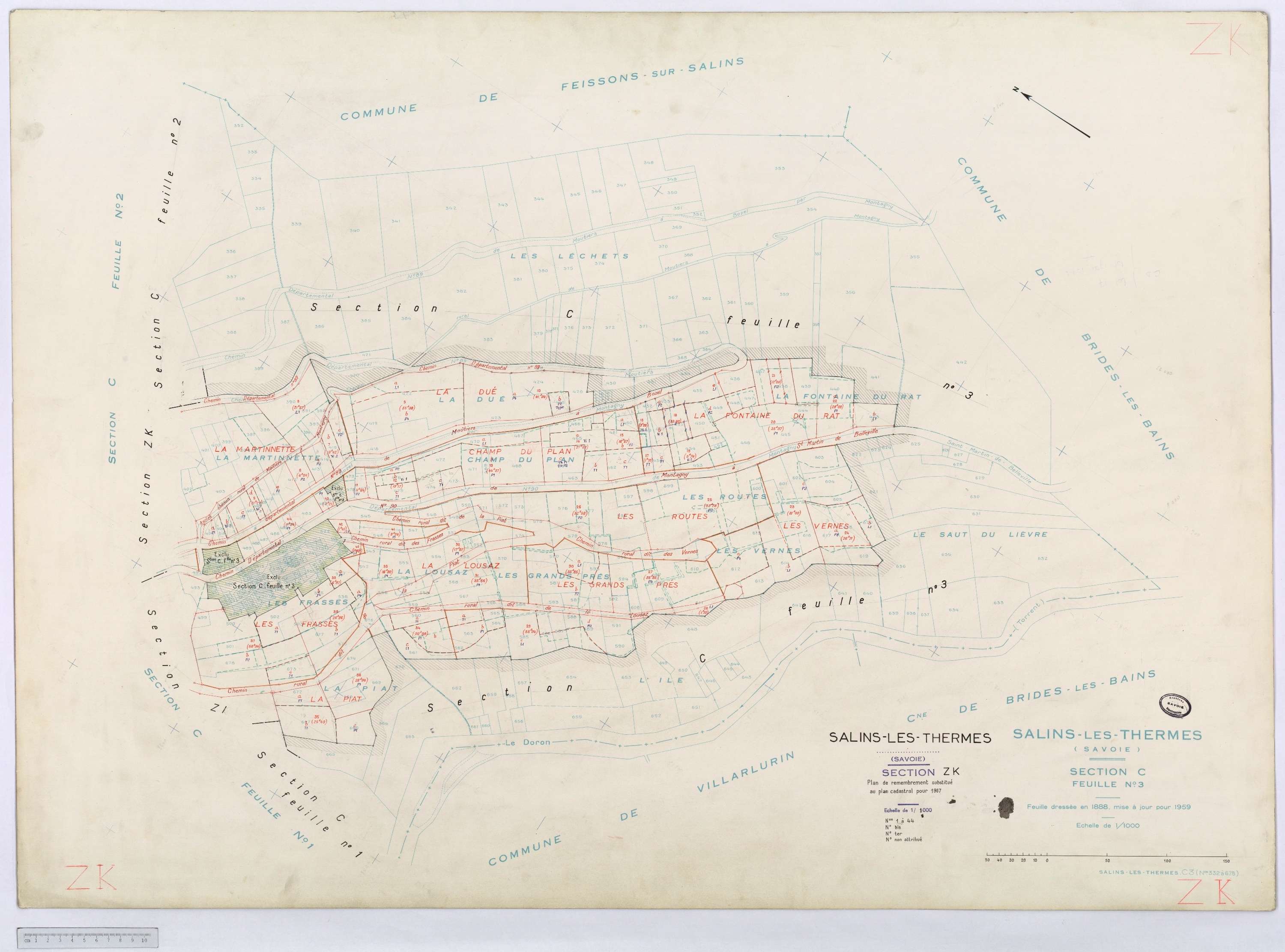 Salins-les-Thermes - Cadastre rénové (1959) et remembré (1967).