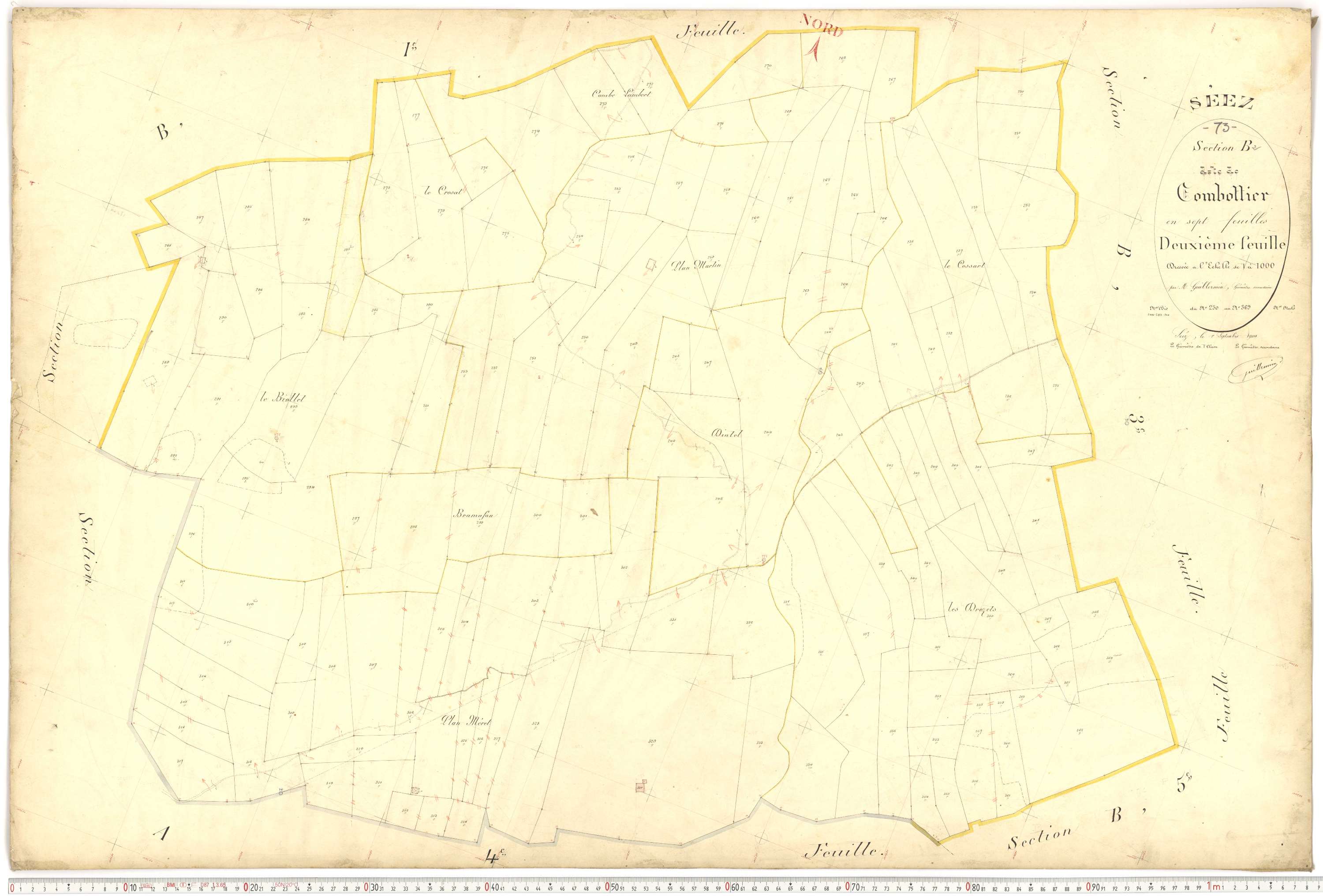 Séez - Plans cadastraux du premier cadastre français.