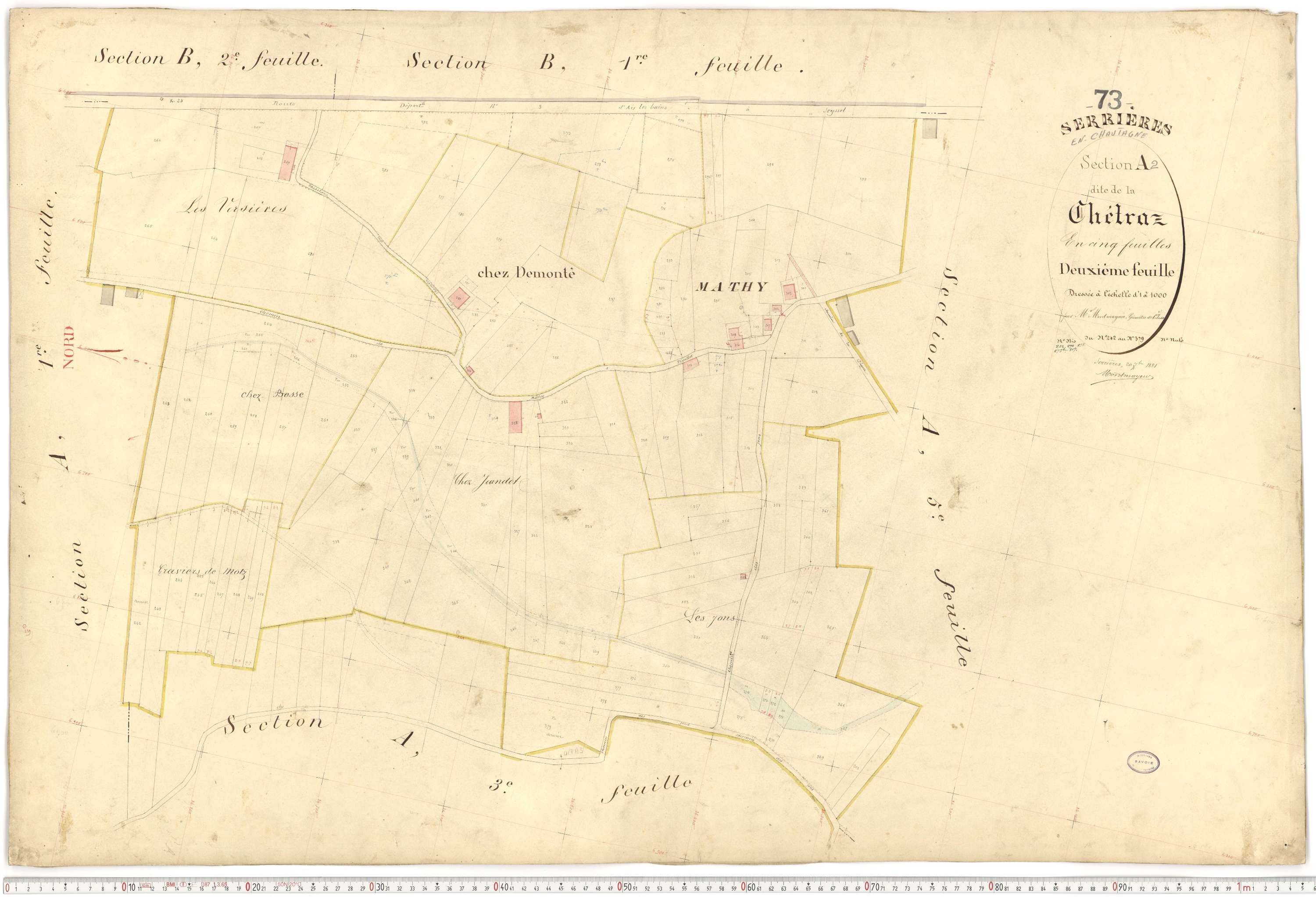 Serrières-en-Chautagne - Cadastre français (1882).