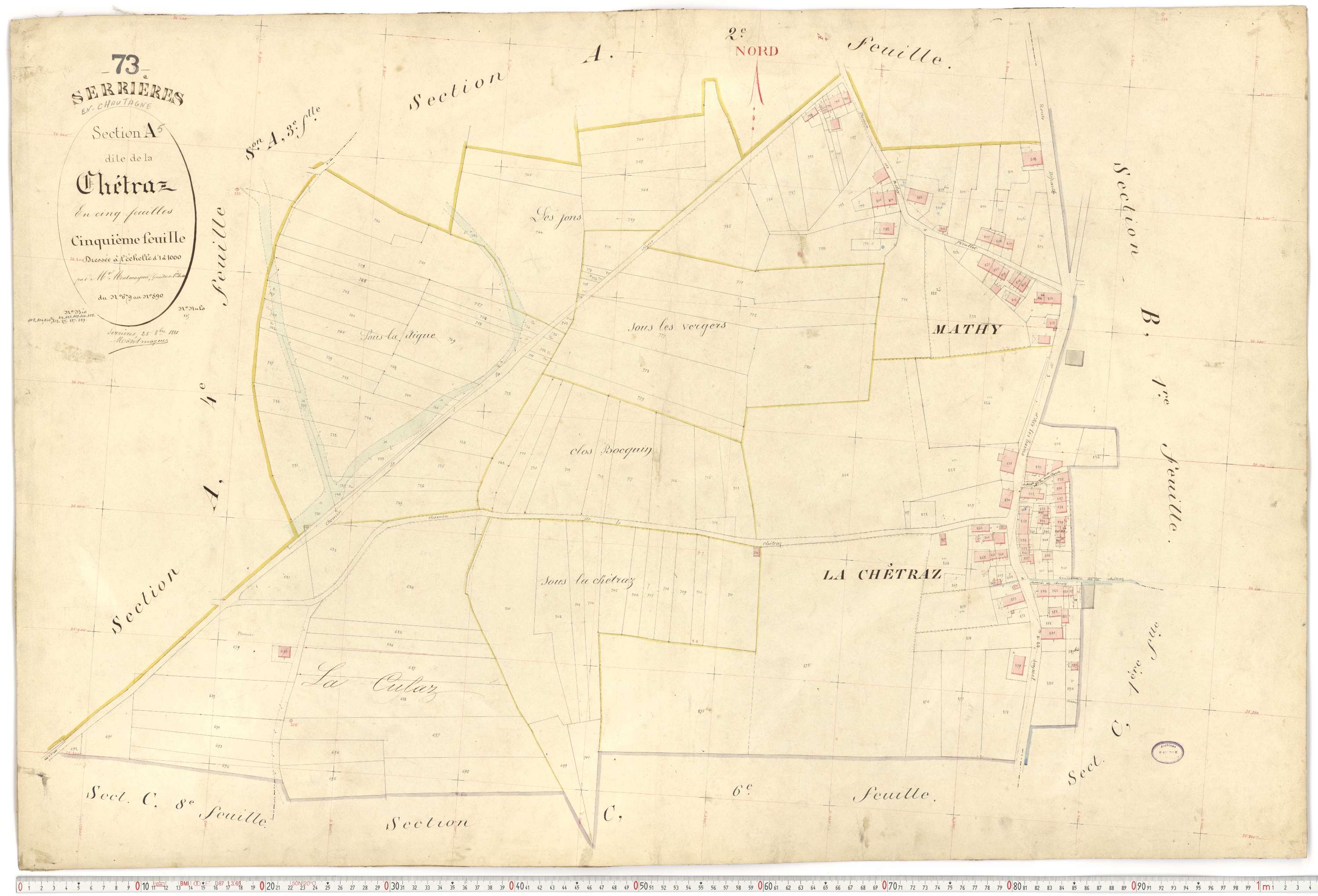 Serrières-en-Chautagne - Cadastre français (1882).