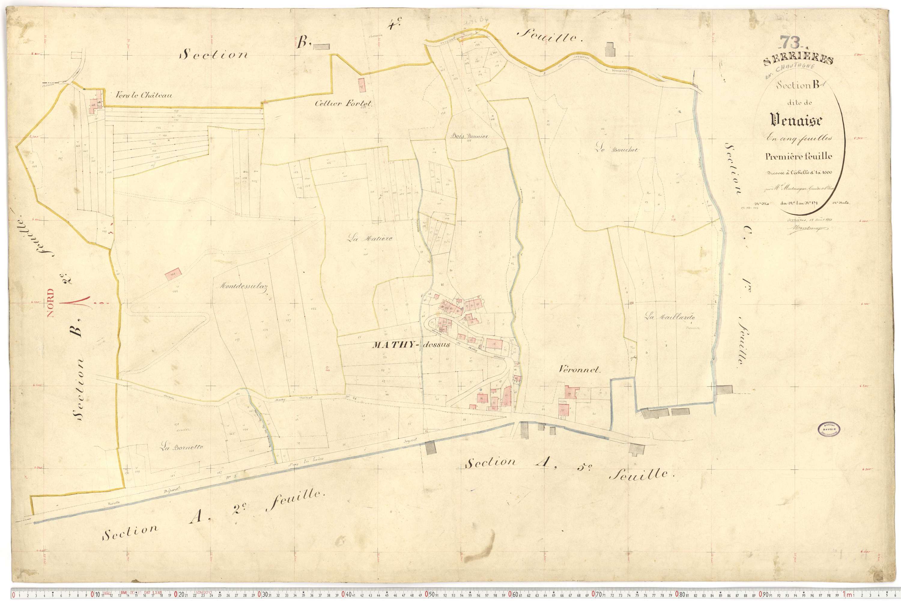 Serrières-en-Chautagne - Cadastre français (1882).