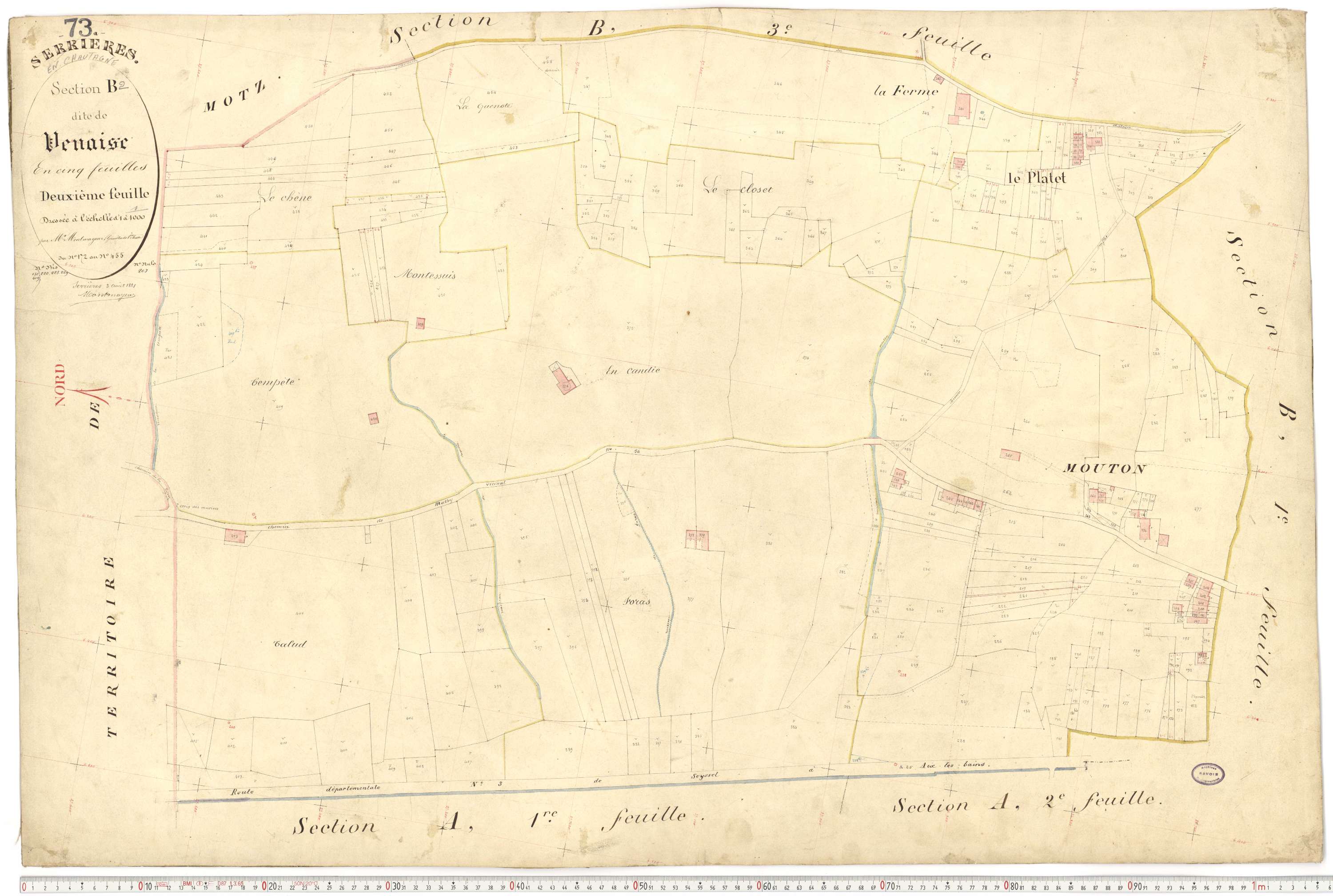 Serrières-en-Chautagne - Cadastre français (1882).