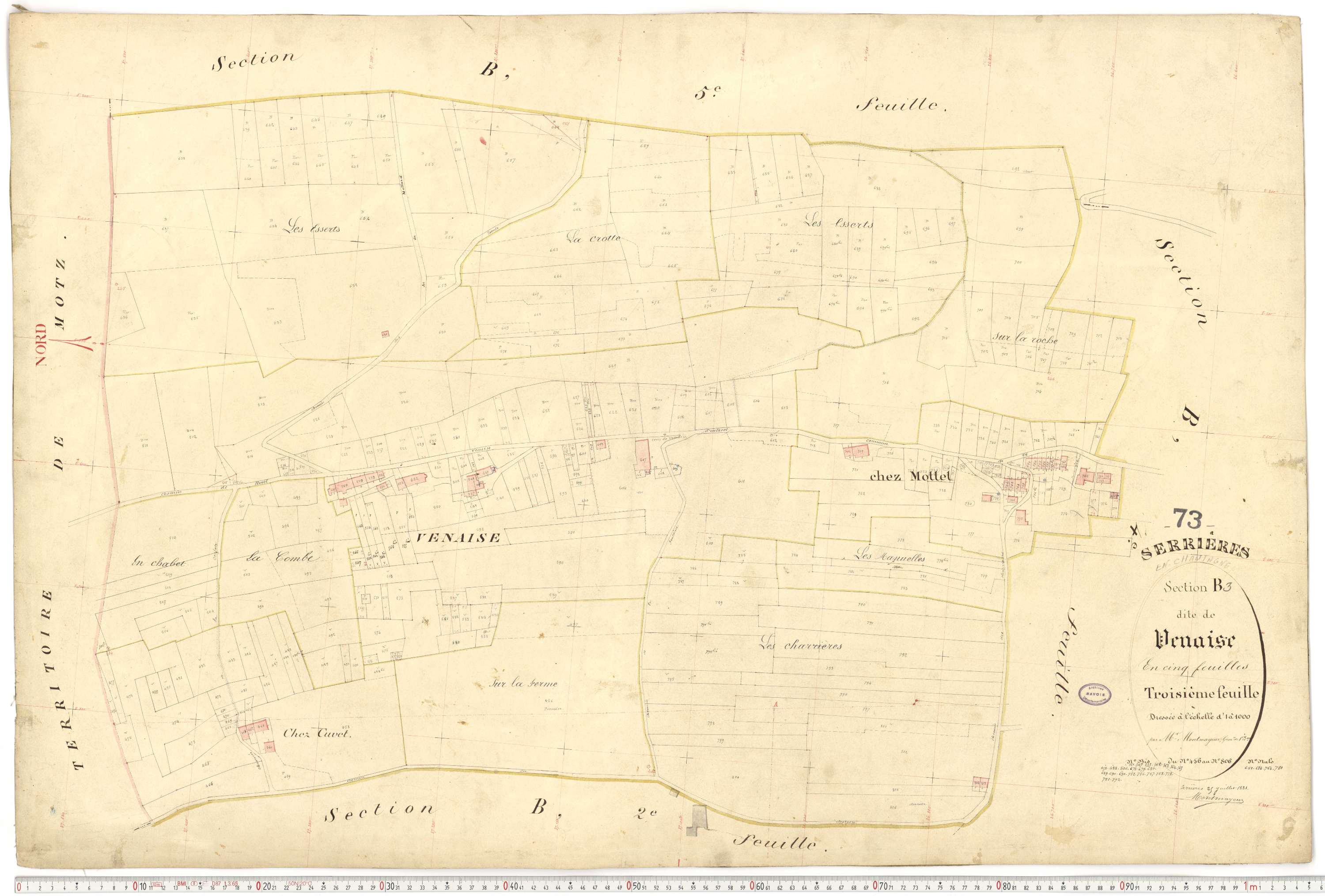 Serrières-en-Chautagne - Cadastre français (1882).