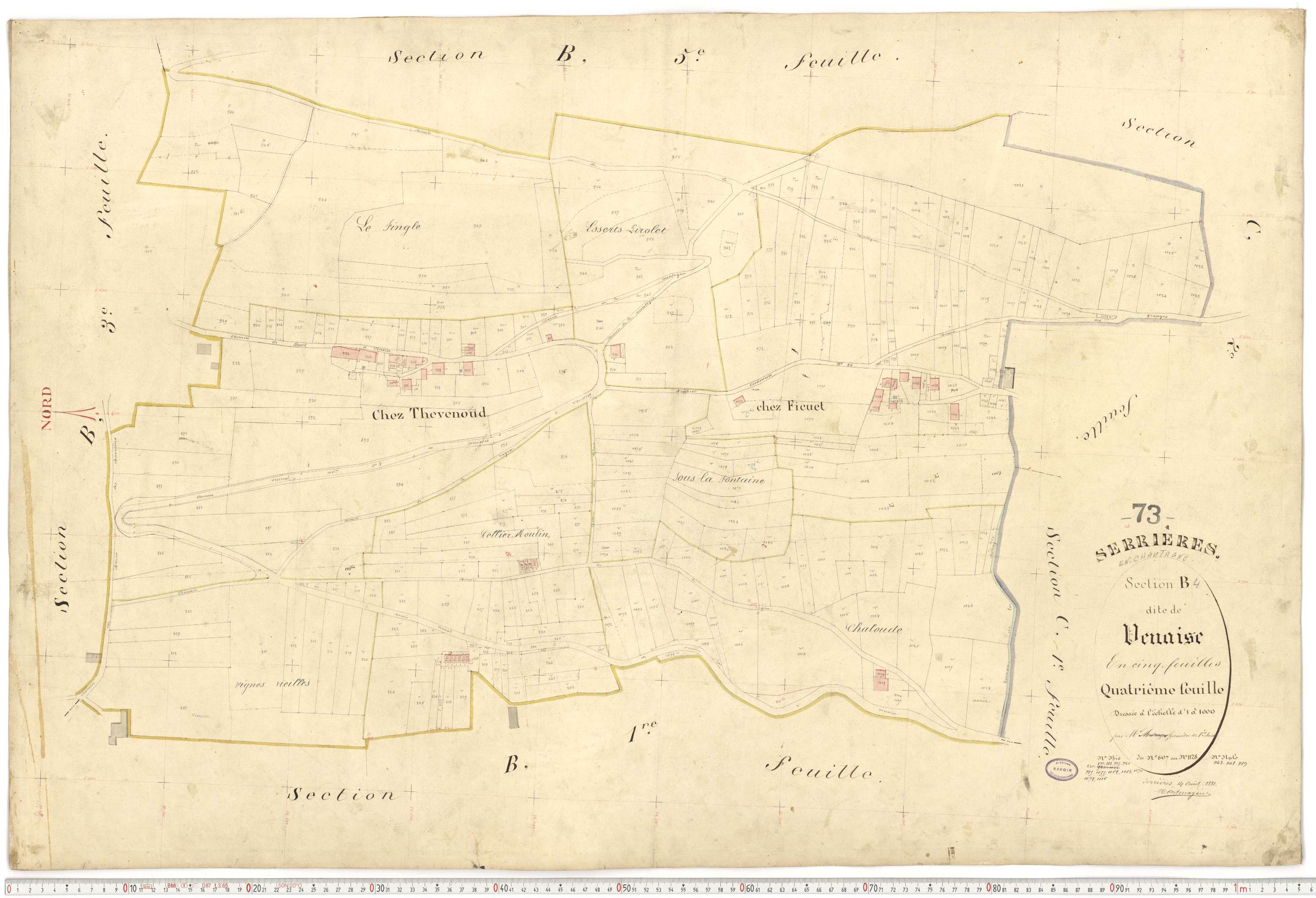 Serrières-en-Chautagne - Cadastre français (1882).