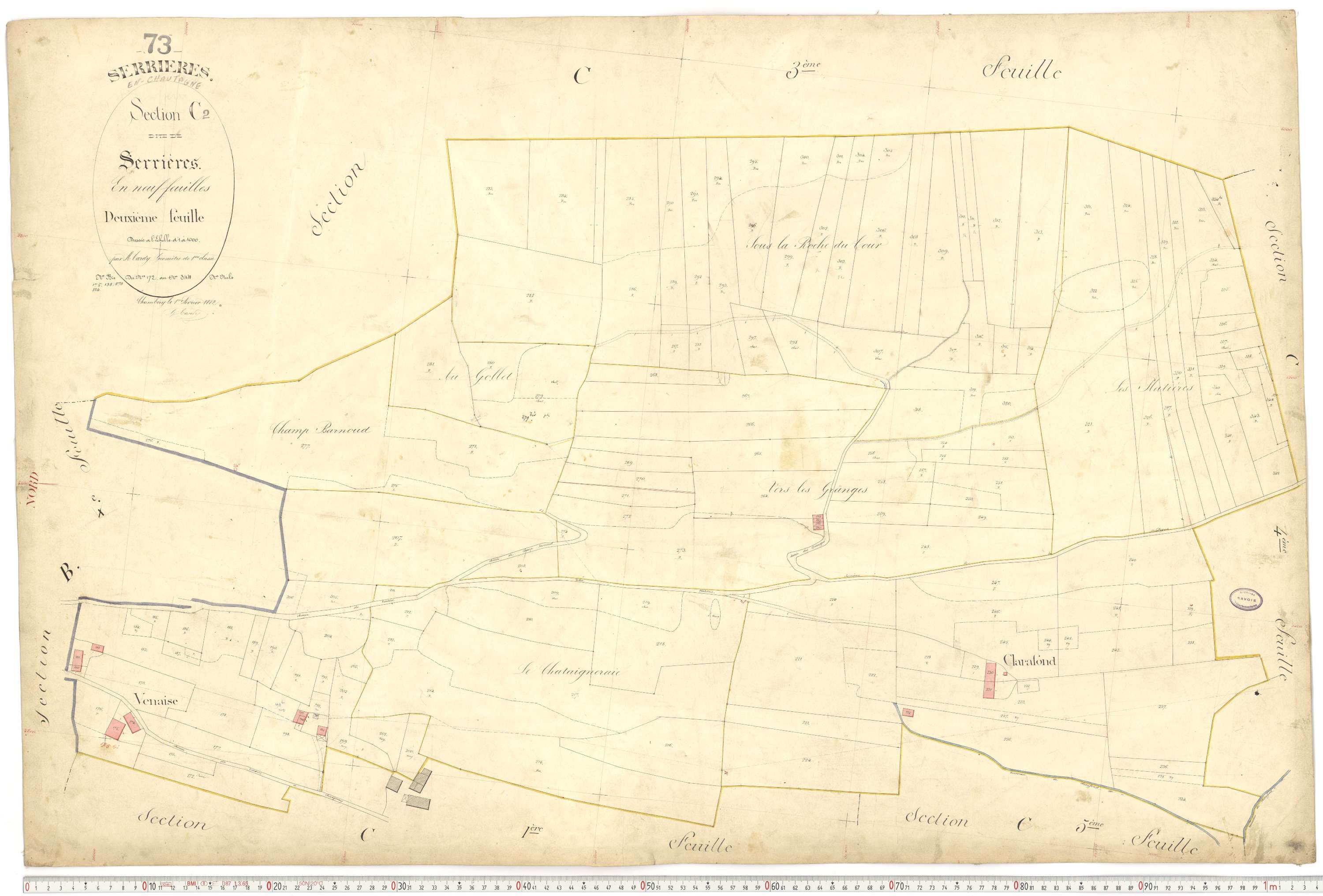 Serrières-en-Chautagne - Cadastre français (1882).