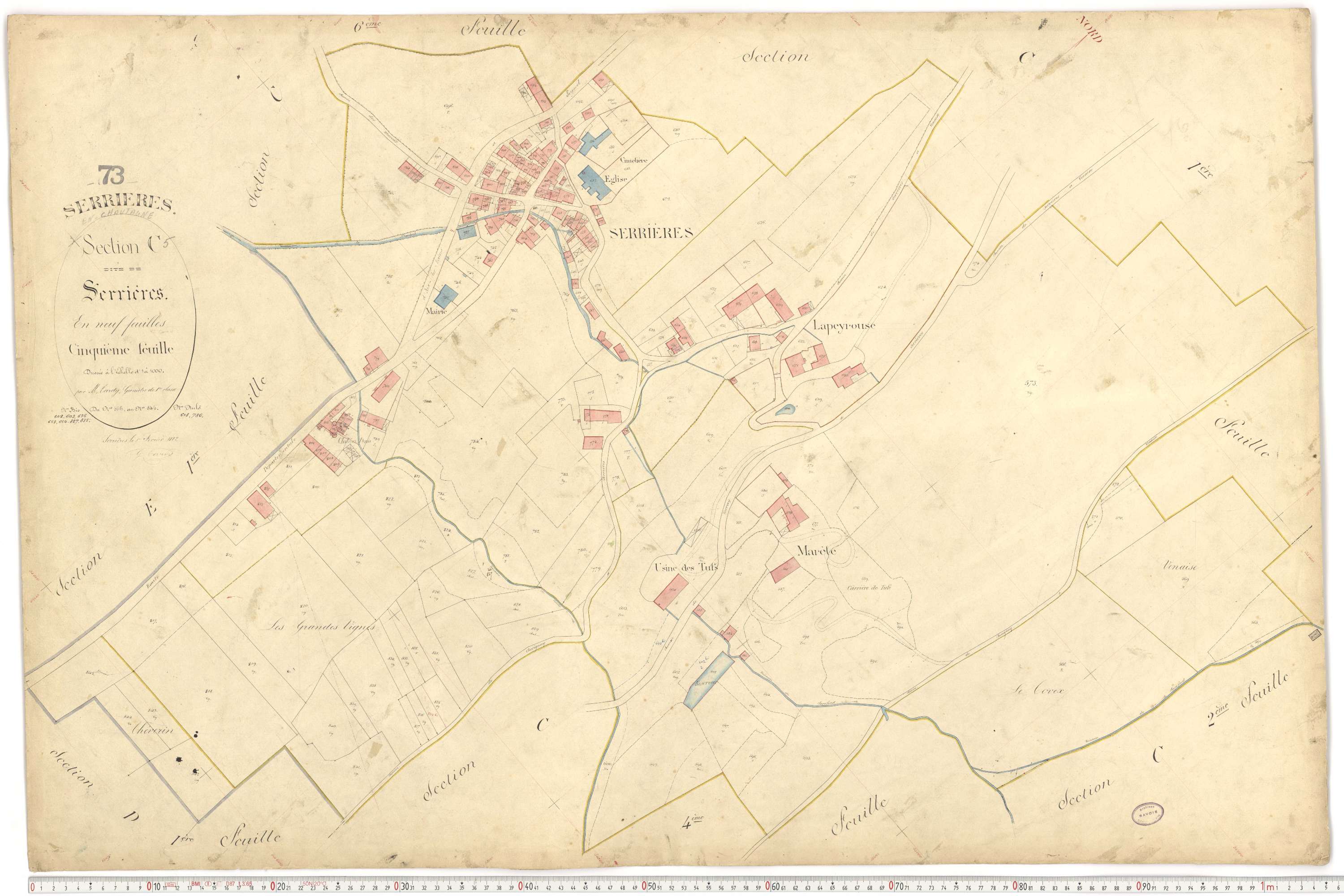 Serrières-en-Chautagne - Cadastre français (1882).