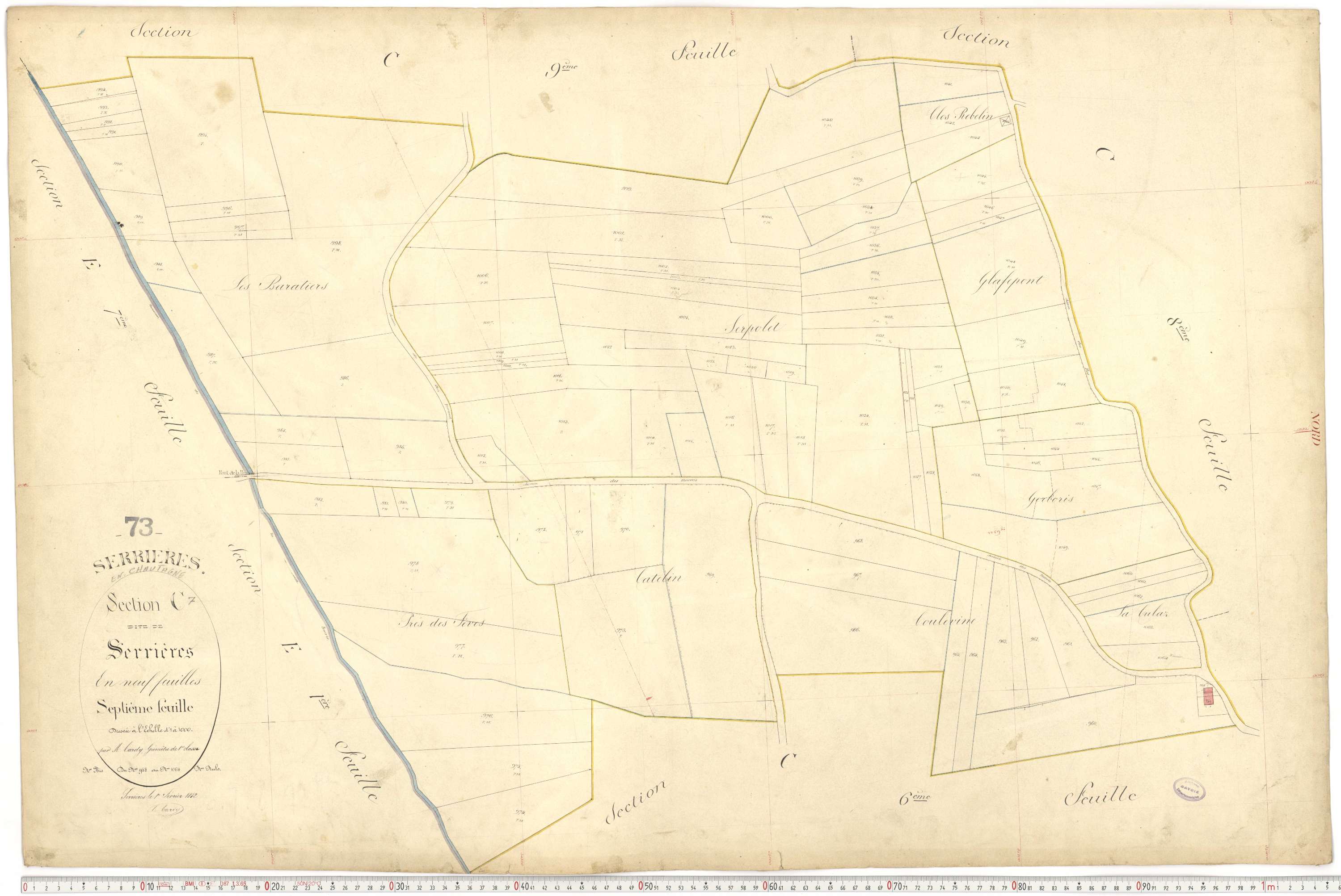 Serrières-en-Chautagne - Cadastre français (1882).