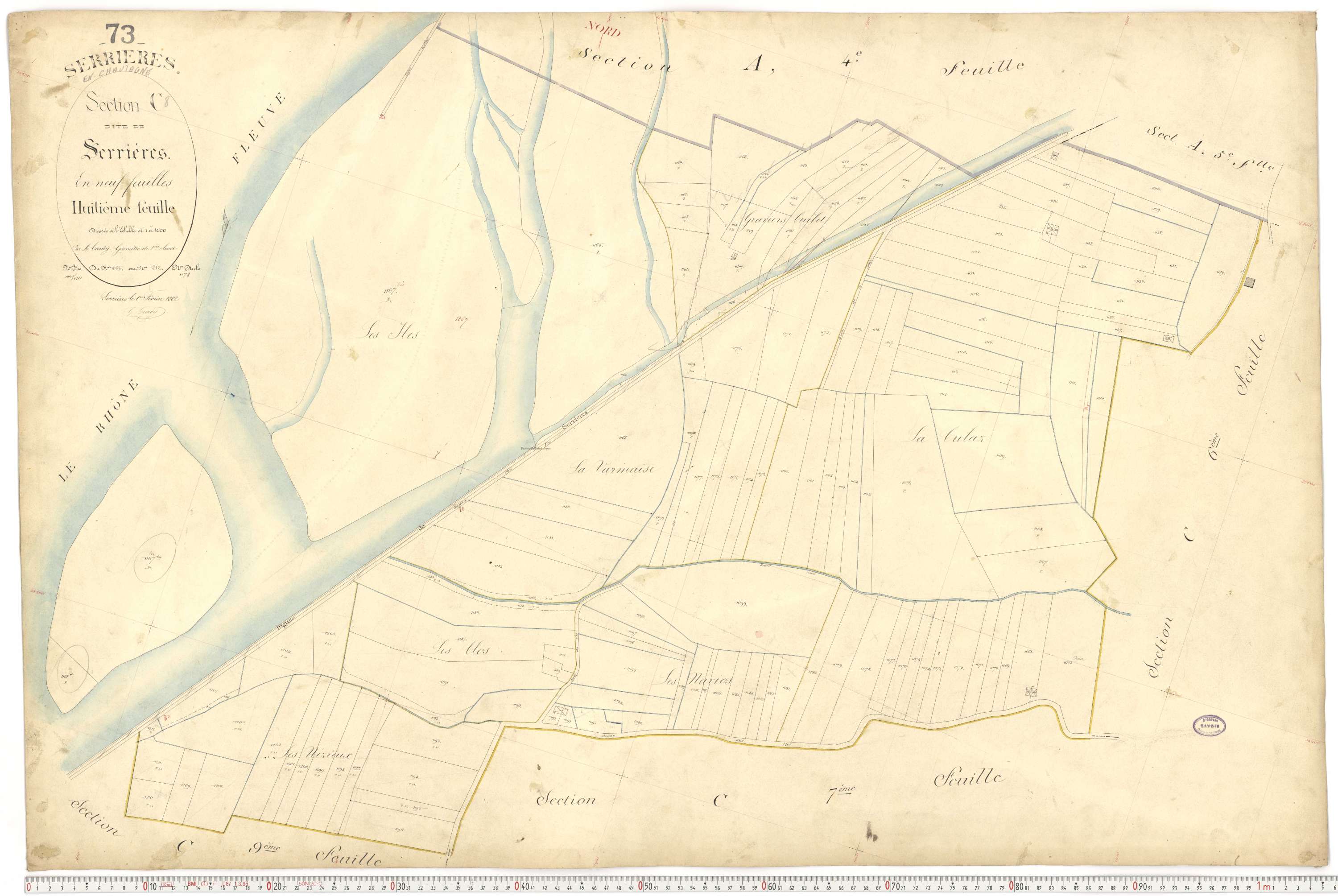 Serrières-en-Chautagne - Cadastre français (1882).