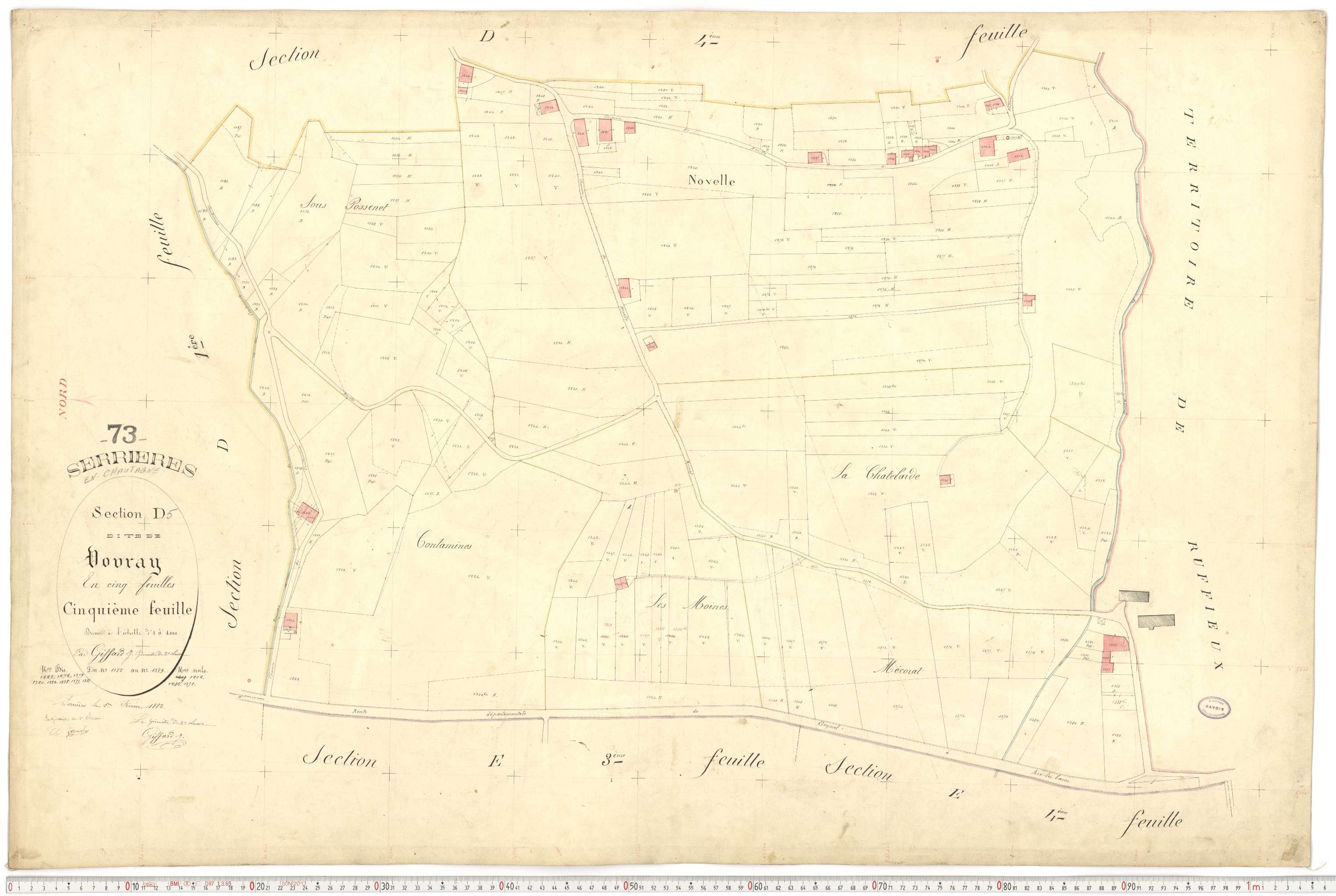 Serrières-en-Chautagne - Cadastre français (1882).