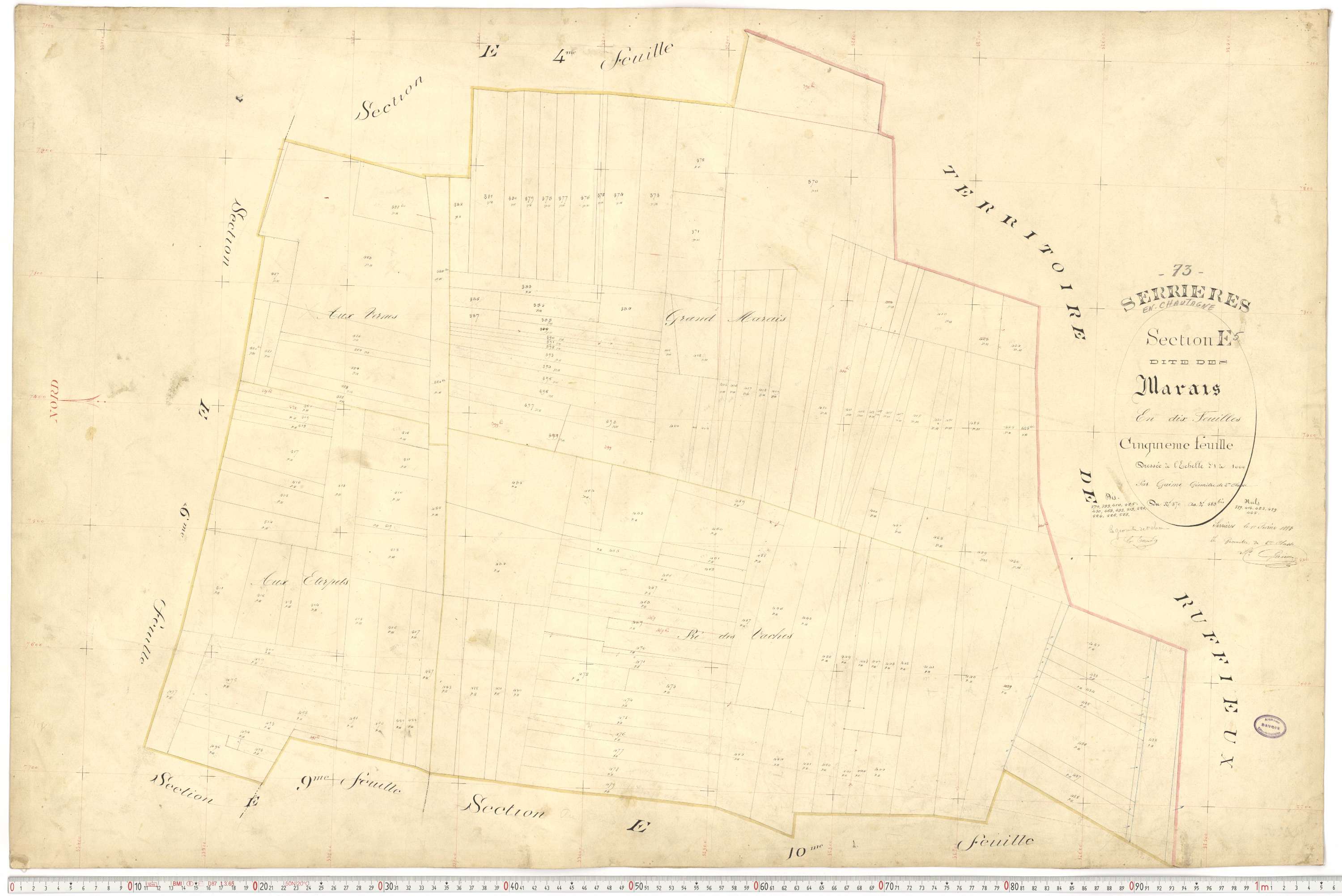 Serrières-en-Chautagne - Cadastre français (1882).