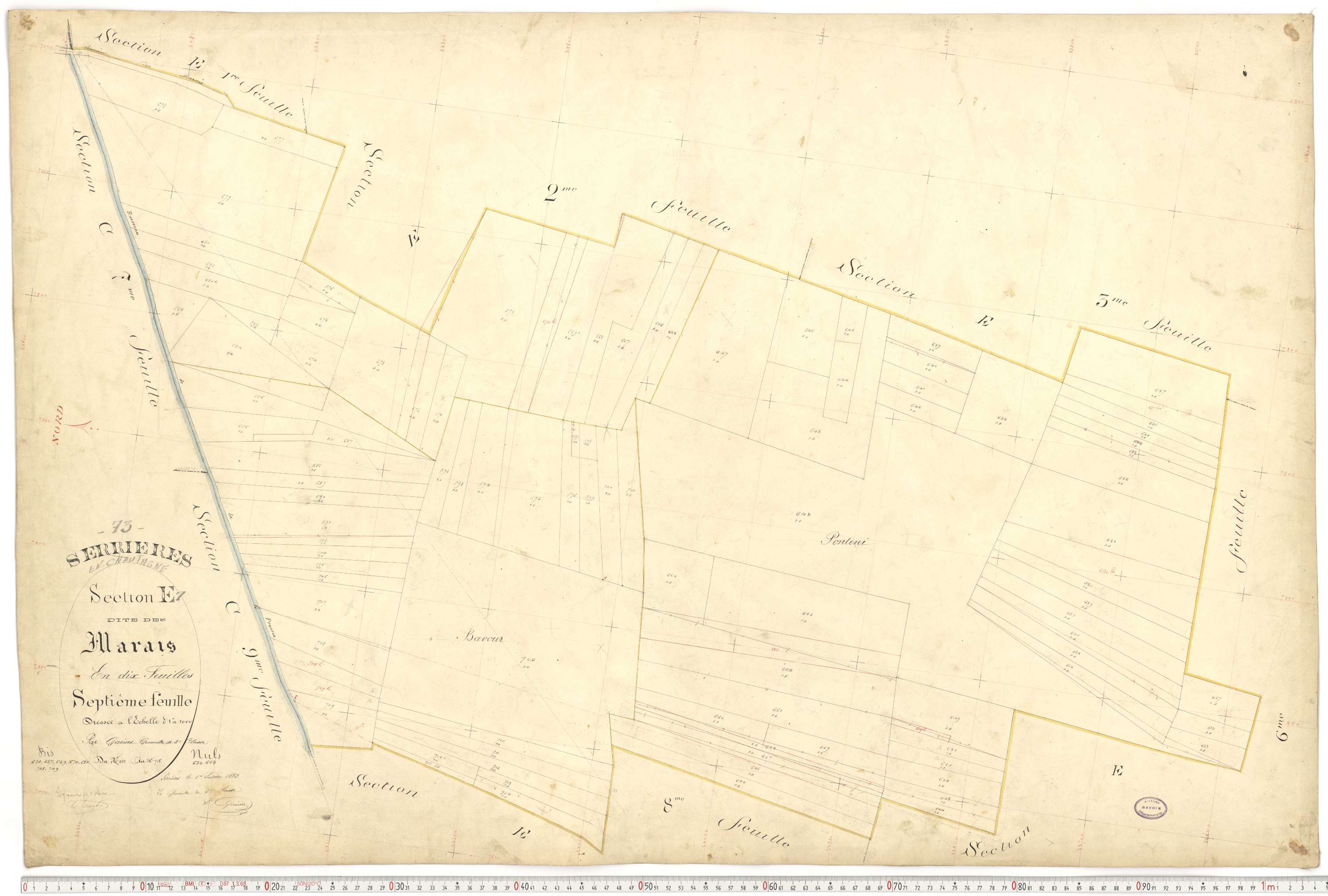 Serrières-en-Chautagne - Cadastre français (1882).